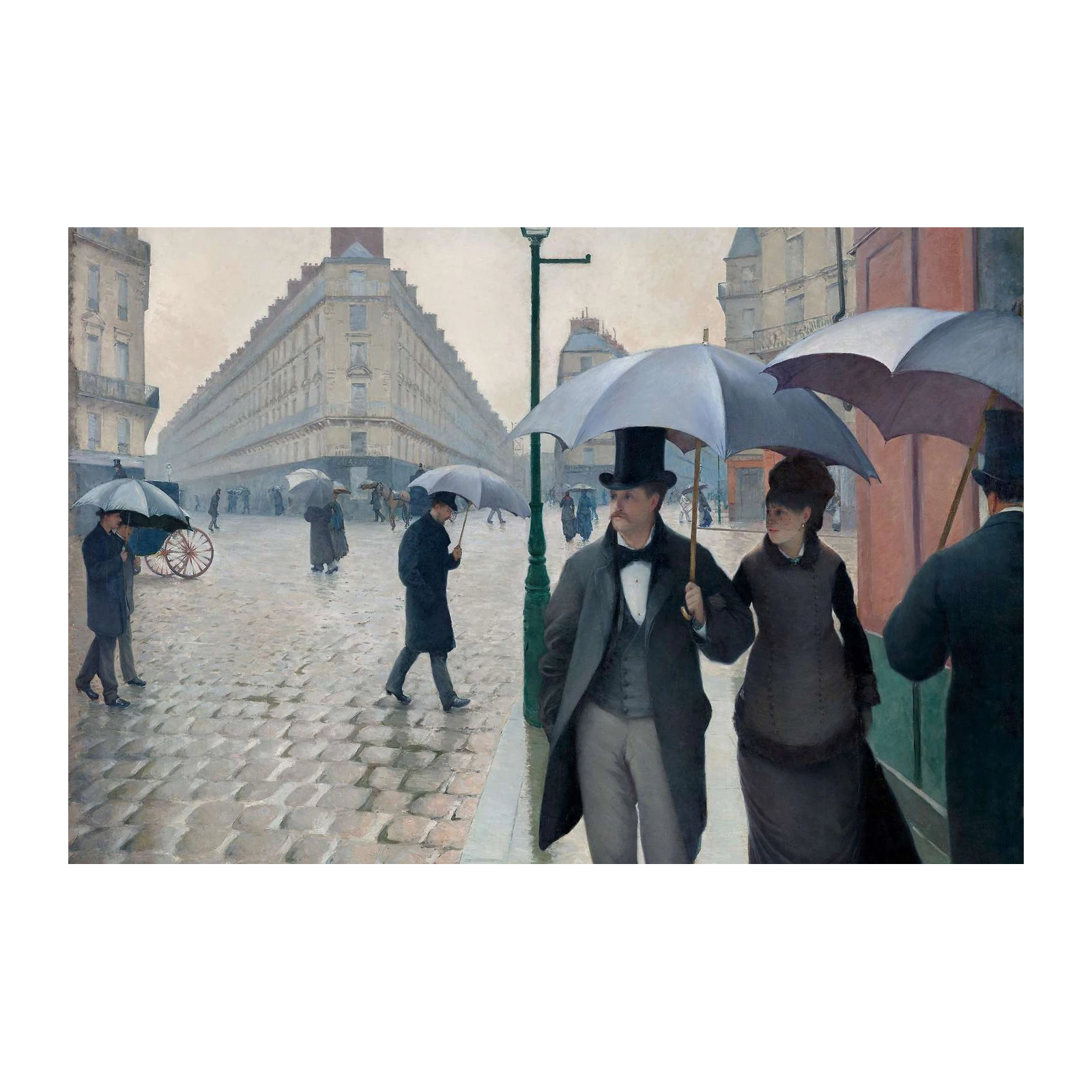 Parisian Rainy Day Street Scene Wall Art