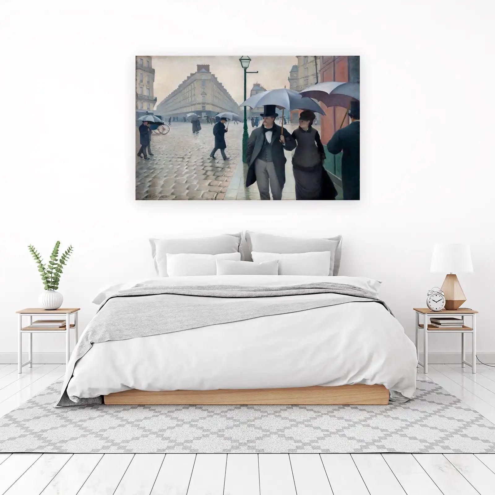 Parisian Rainy Day Street Scene Wall Art