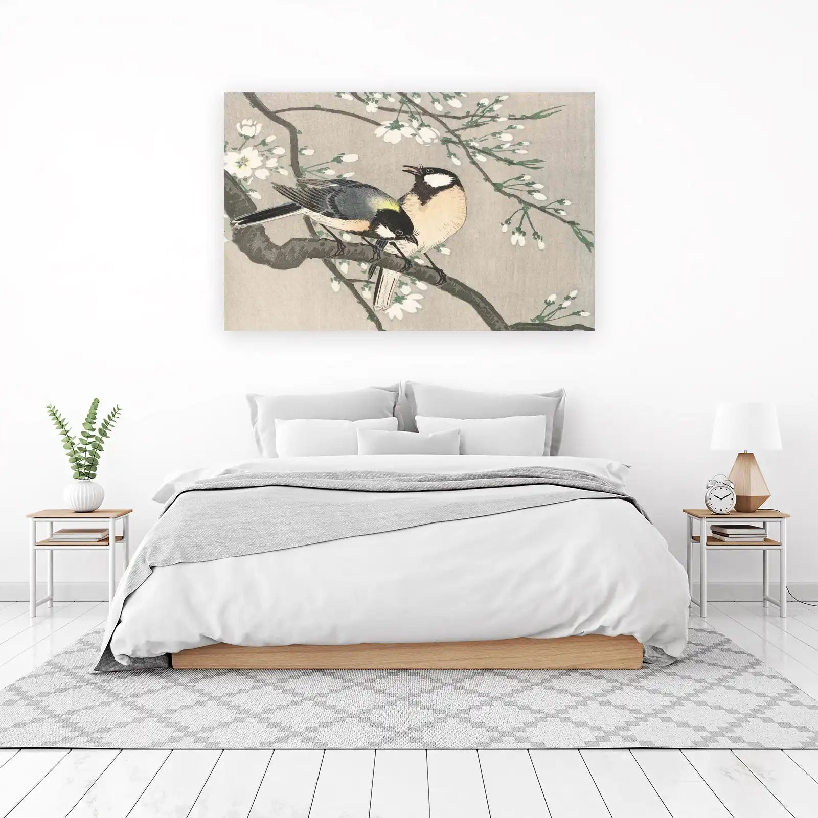 Charming Birds on Cherry Blossom Wall Art