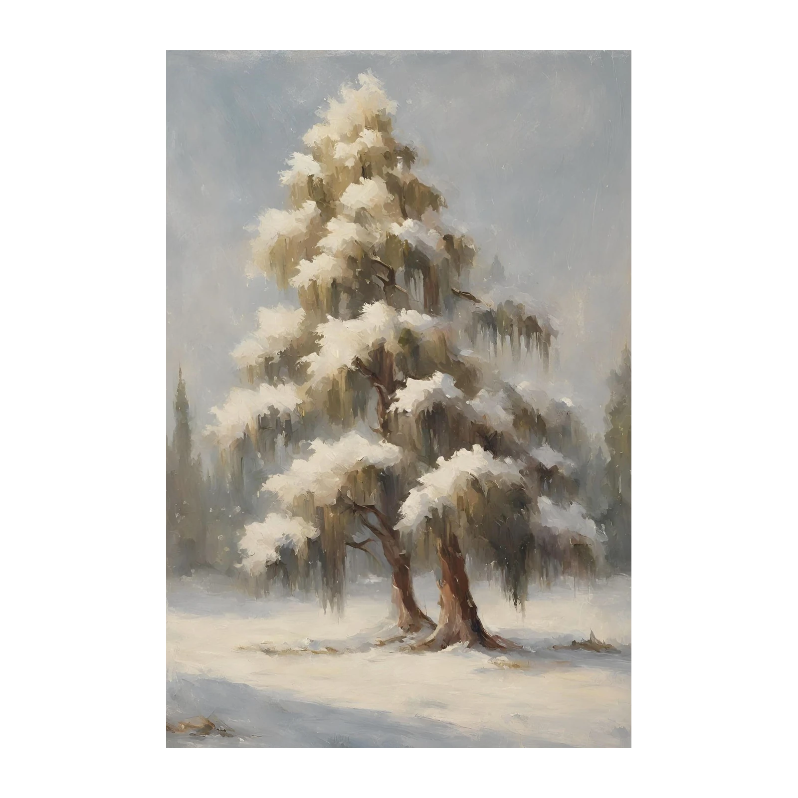 Serene Snow-Dusted Trees Wall Art