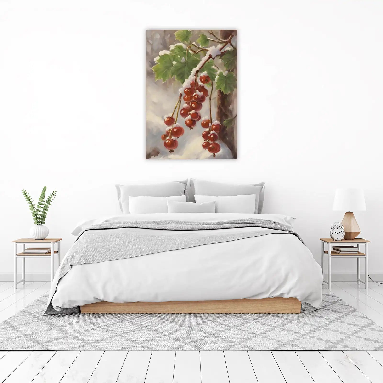 Winter Berry Still Life Oil Painting Wall Art