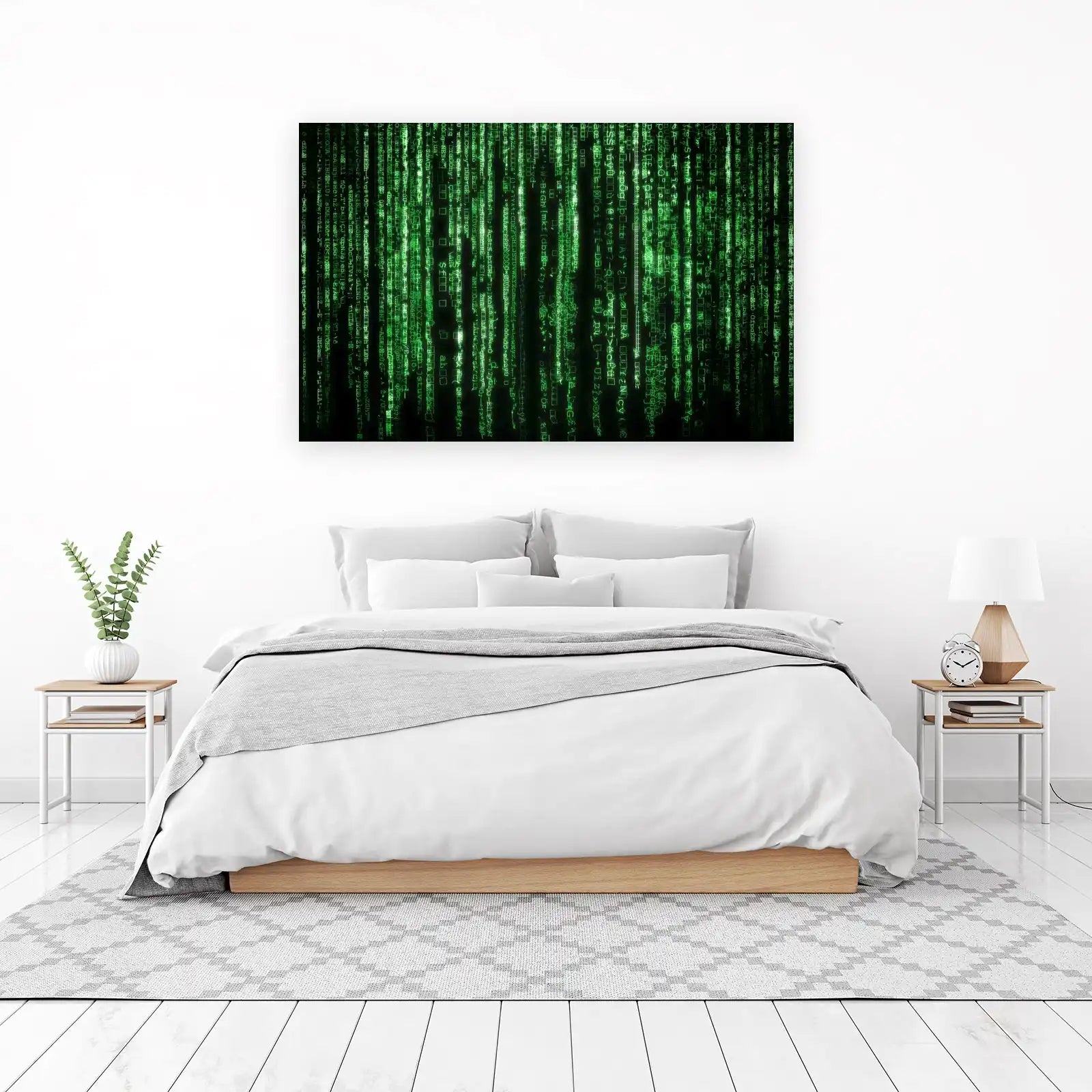 Digital Rain Matrix Code Wall Art