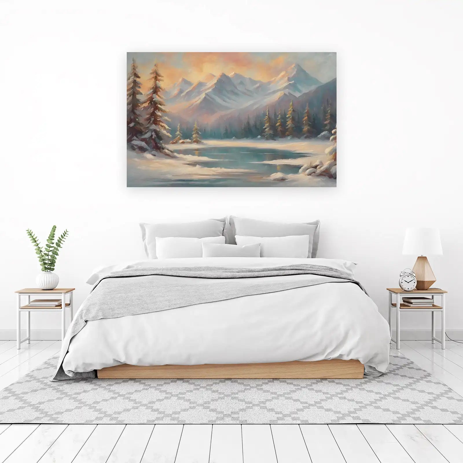 Serene Mountain Winter Landscape Wall Art