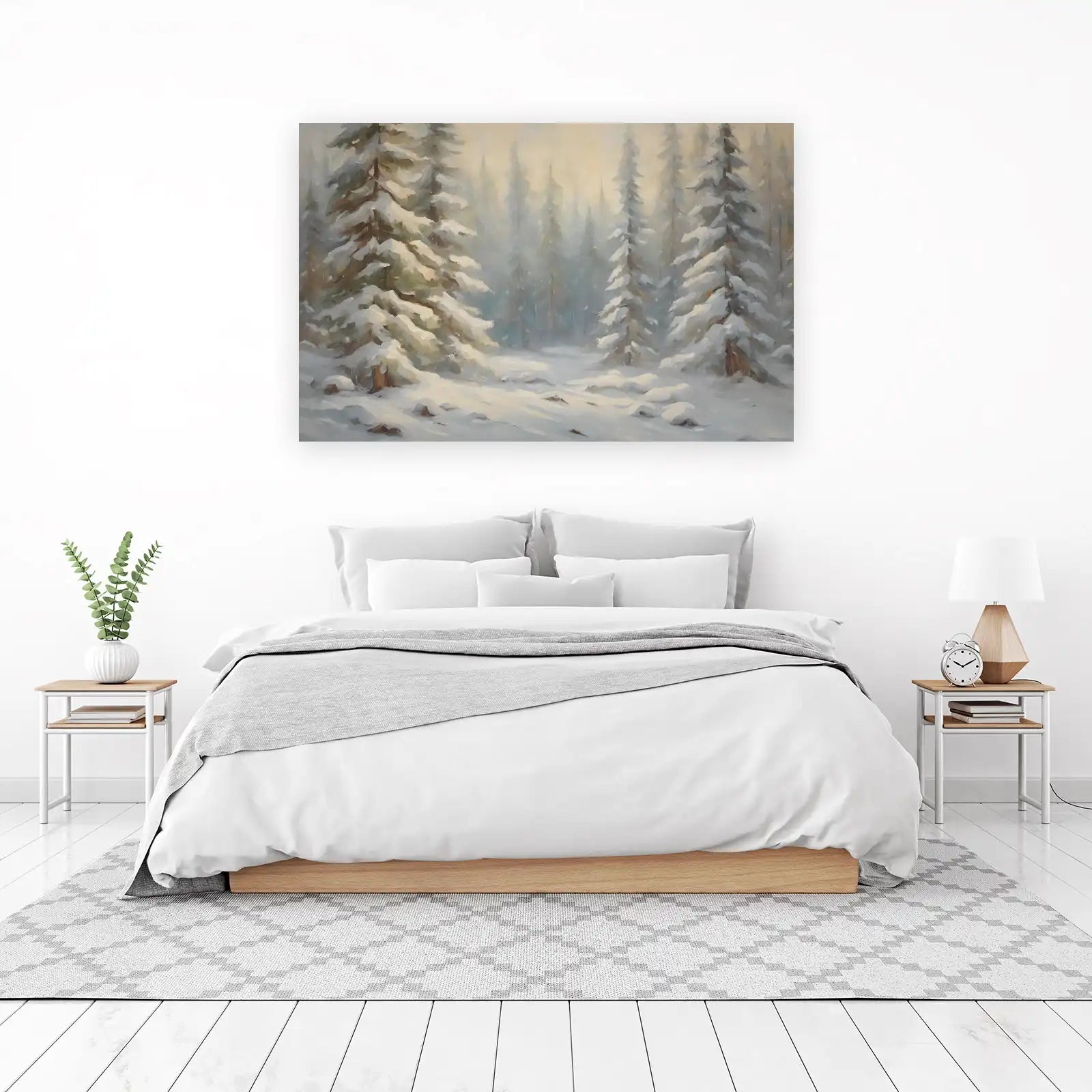 Serene Snowy Forest Landscape Wall Art