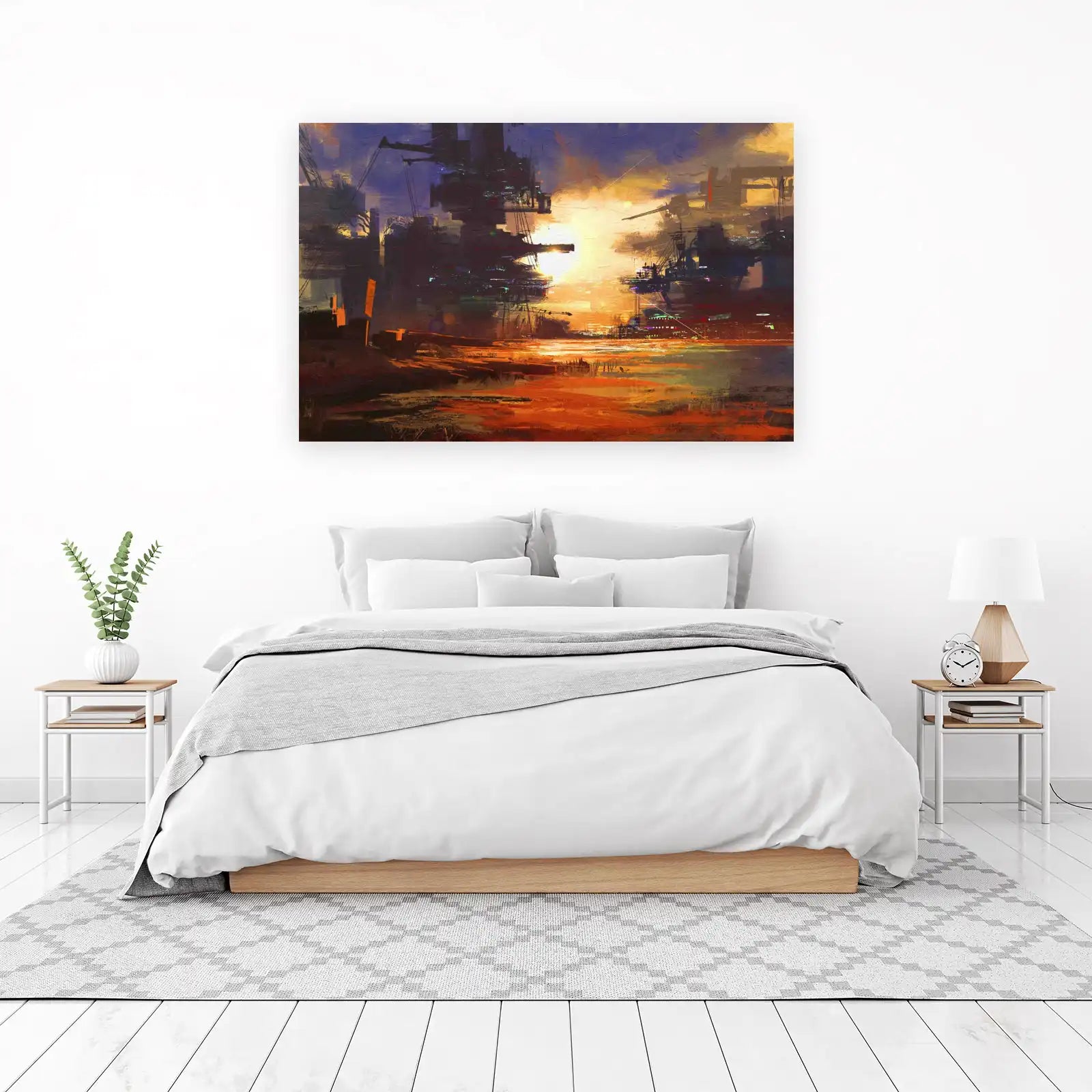Futuristic Industrial Sunset Wall Art