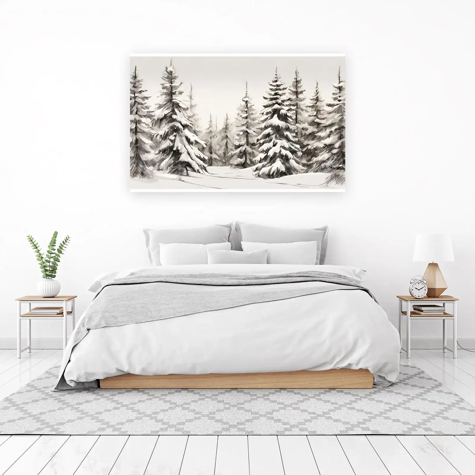 Serene Snow-Covered Forest Wall Art
