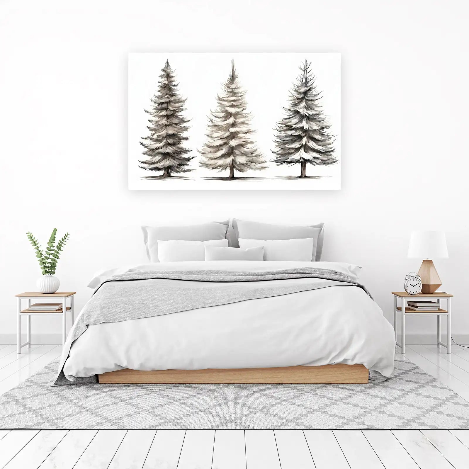 Winter Forest Trio Watercolor Wall Art