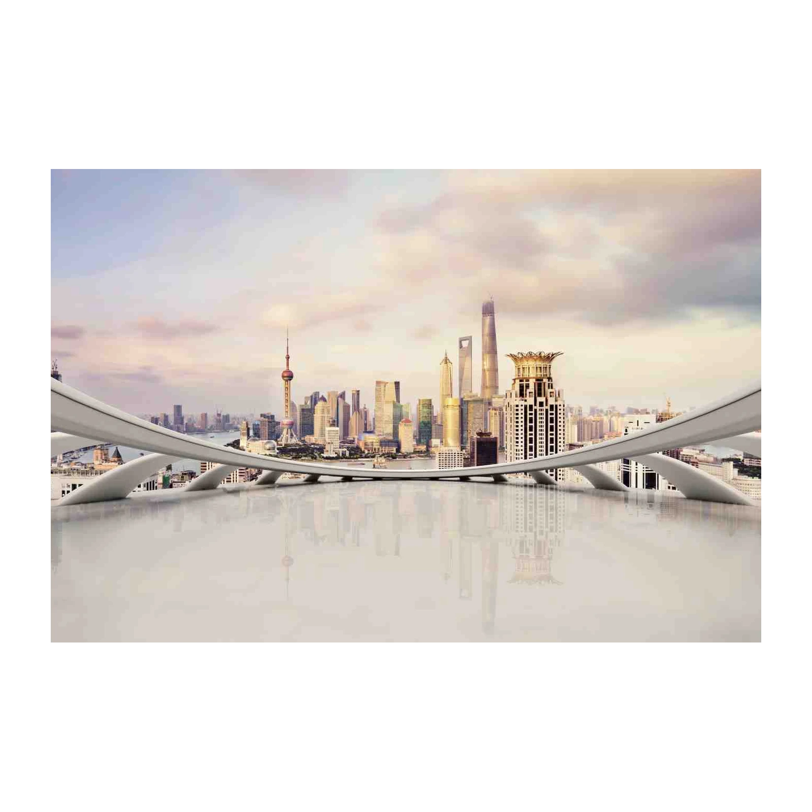 Modern Shanghai Skyline Architectural Wall Art