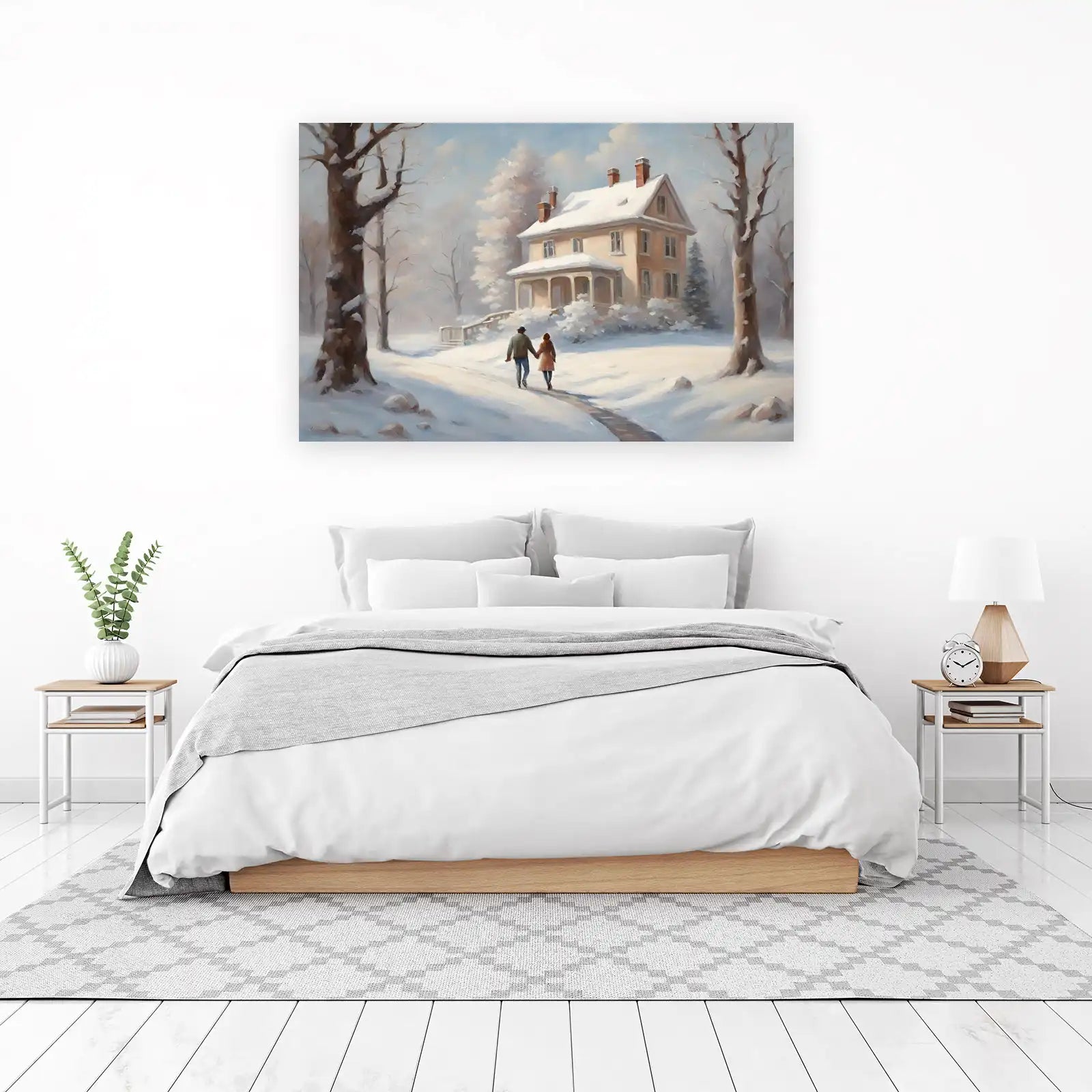 Romantic Winter Walk Snow Wall Art