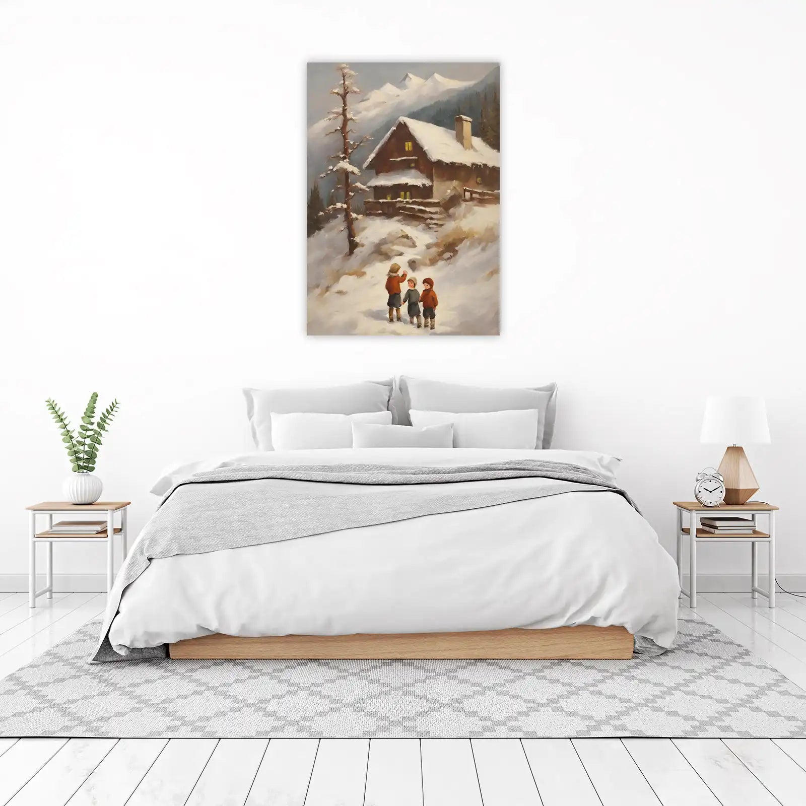 Cozy Winter Cabin Children Wall Art