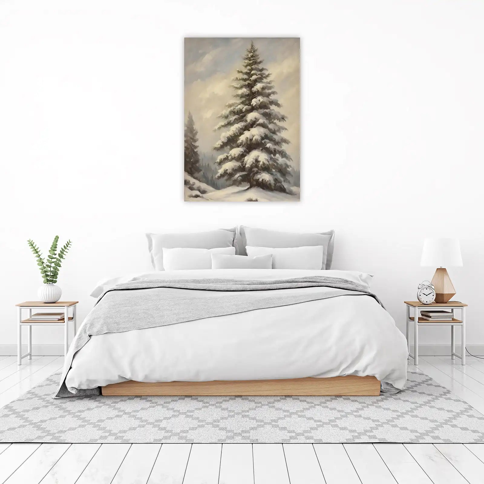 Snowy Pine Forest Serenity Wall Art