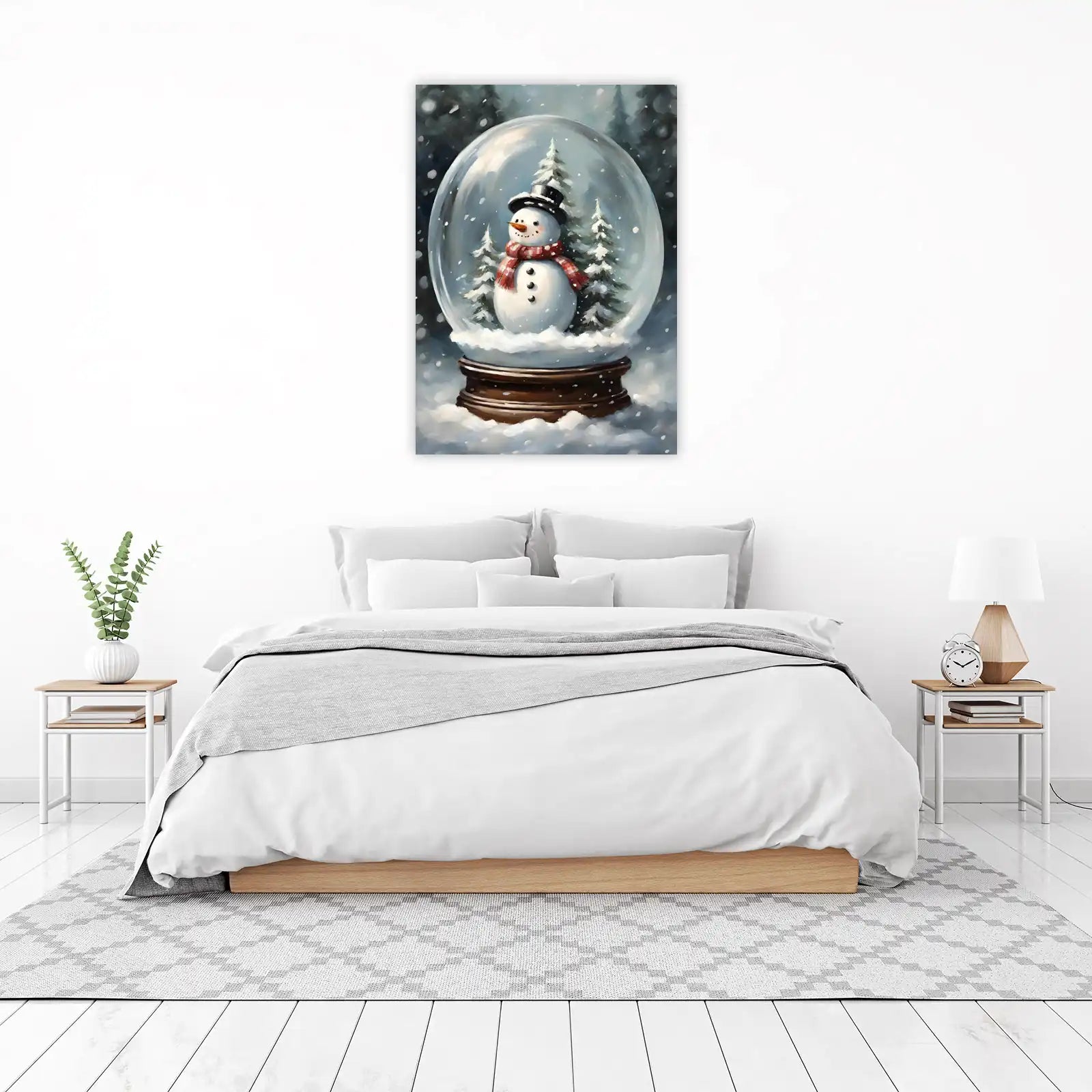Charming Snow Globe Snowman Wall Art