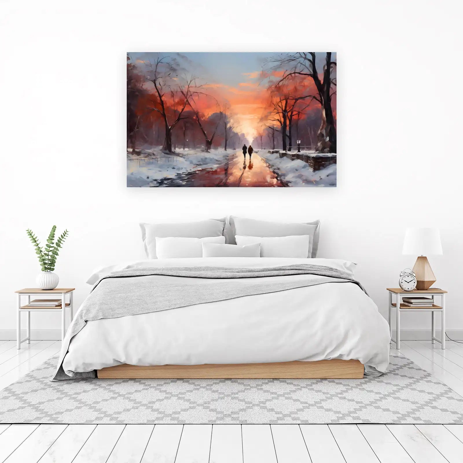 Sunset Serenity Winter Walk Wall Art