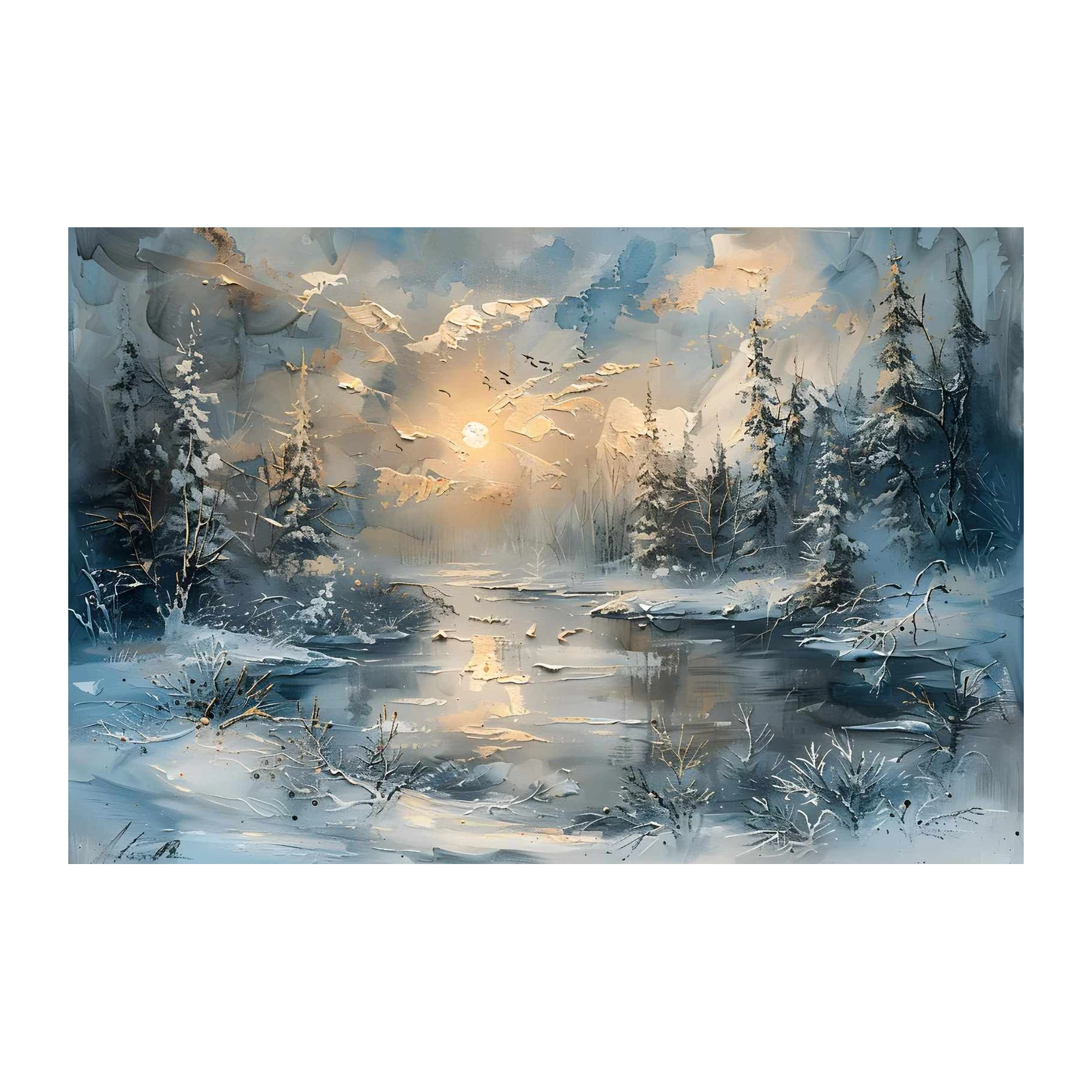 Winter Wonderland Serene Lake Wall Art
