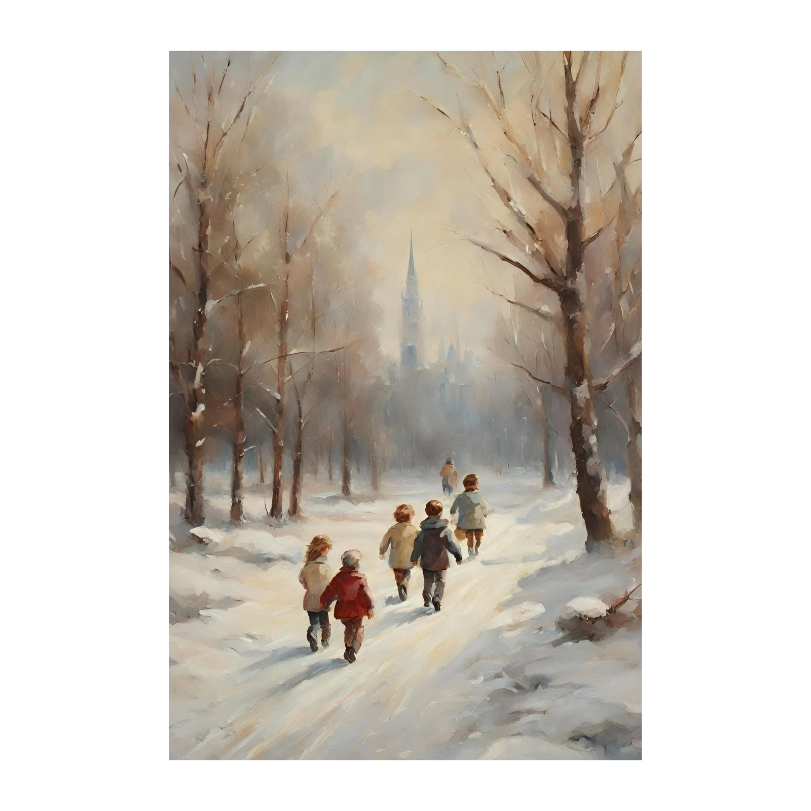 Nostalgic Winter Walk Children's Wall Art