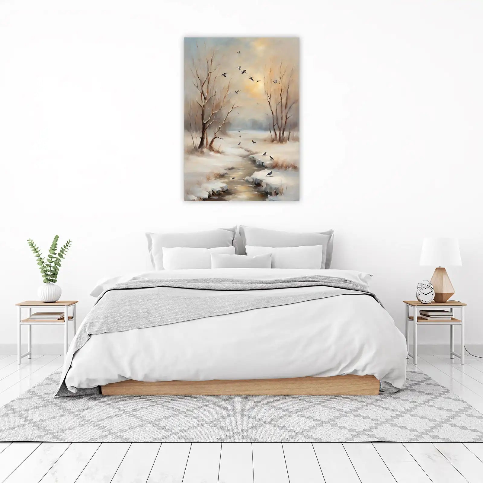 Serene Winter Birds Wall Art