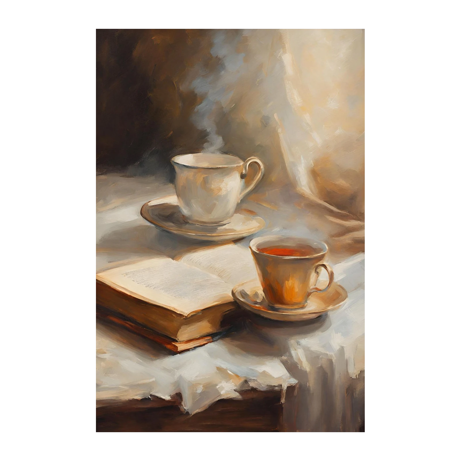 Steaming Tea & Reading Coffee Wall Art