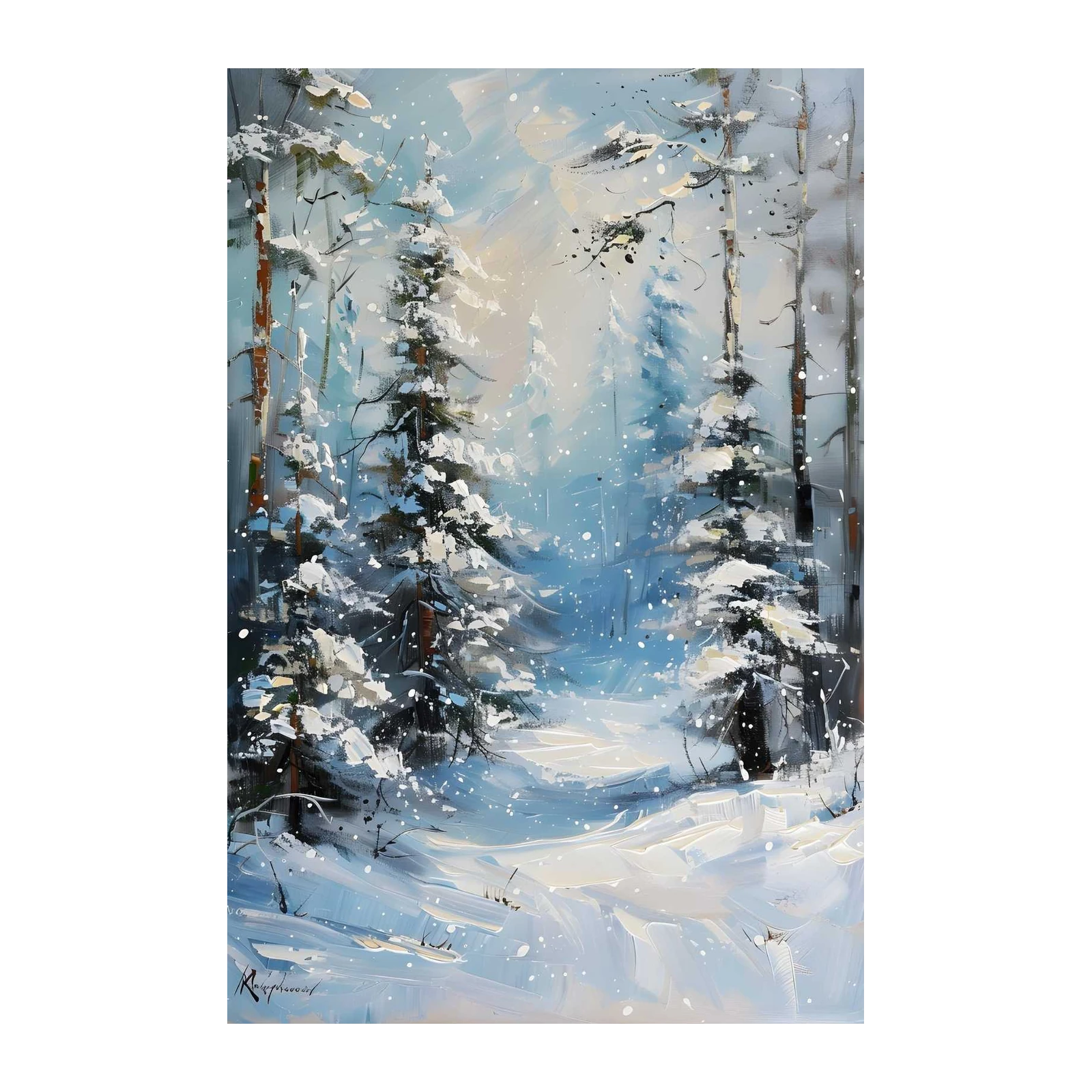 Enchanting Winter Forest Snow Scene Wall Art