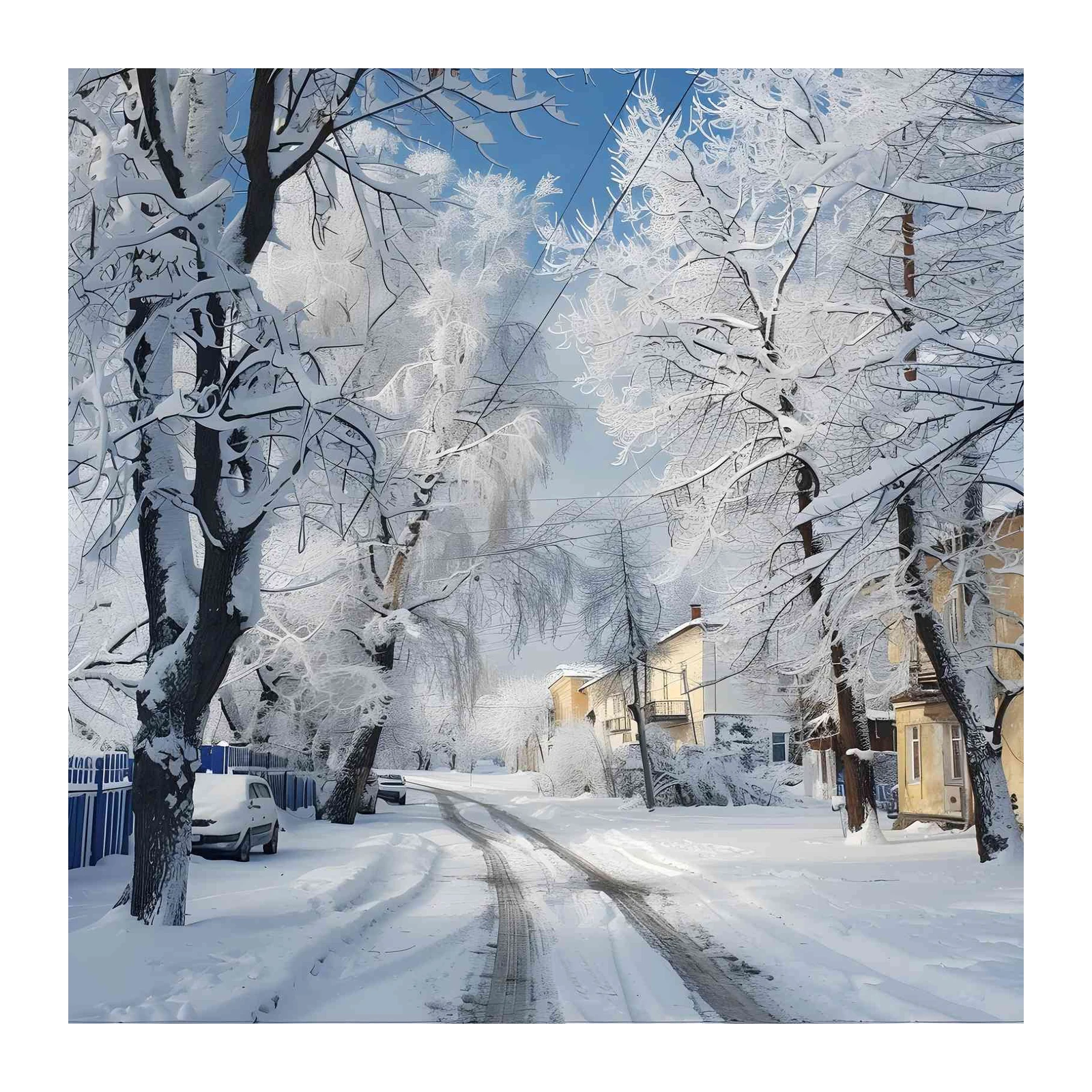 Winter Wonderland Street Snow Wall Art