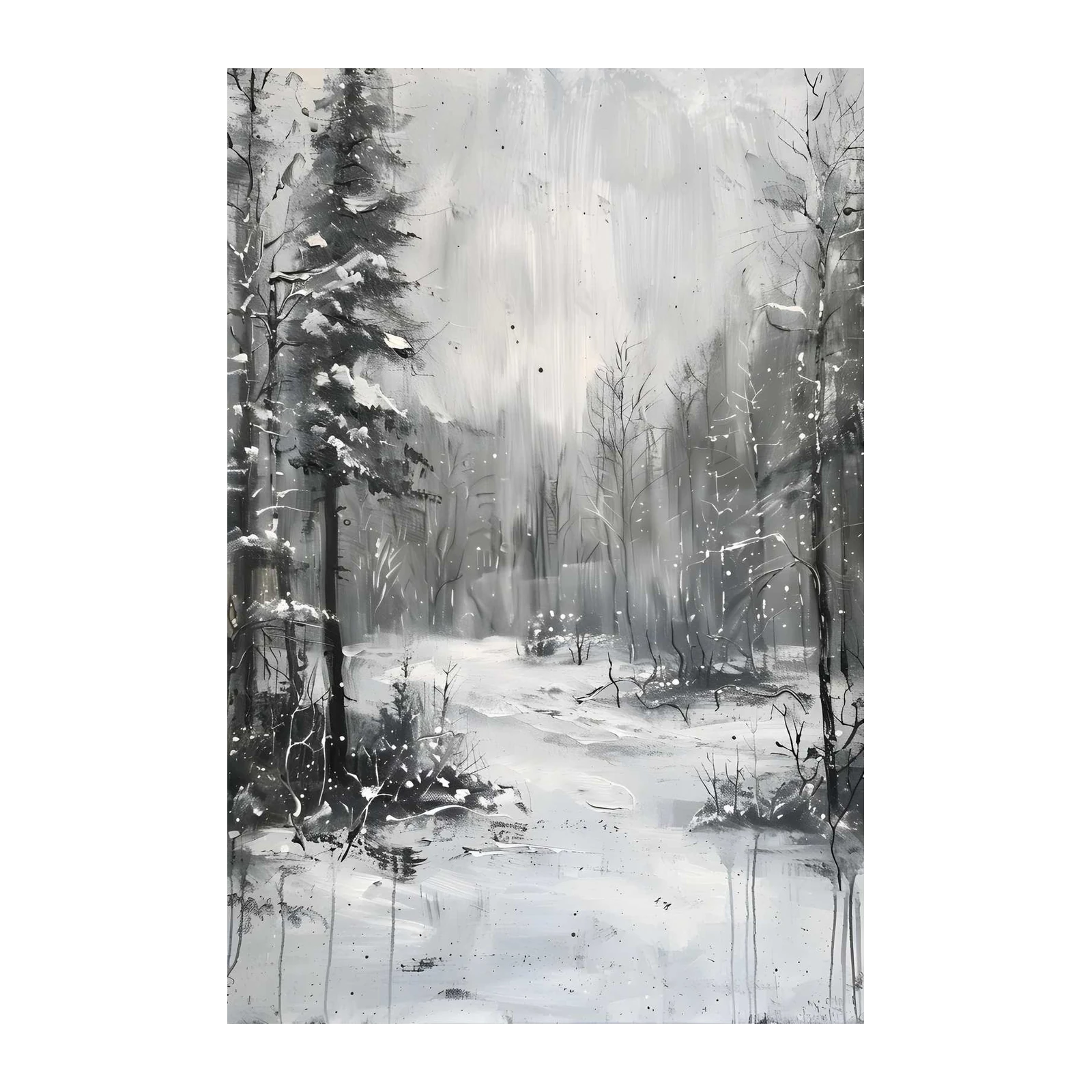 Serene Winter Forest Wall Art