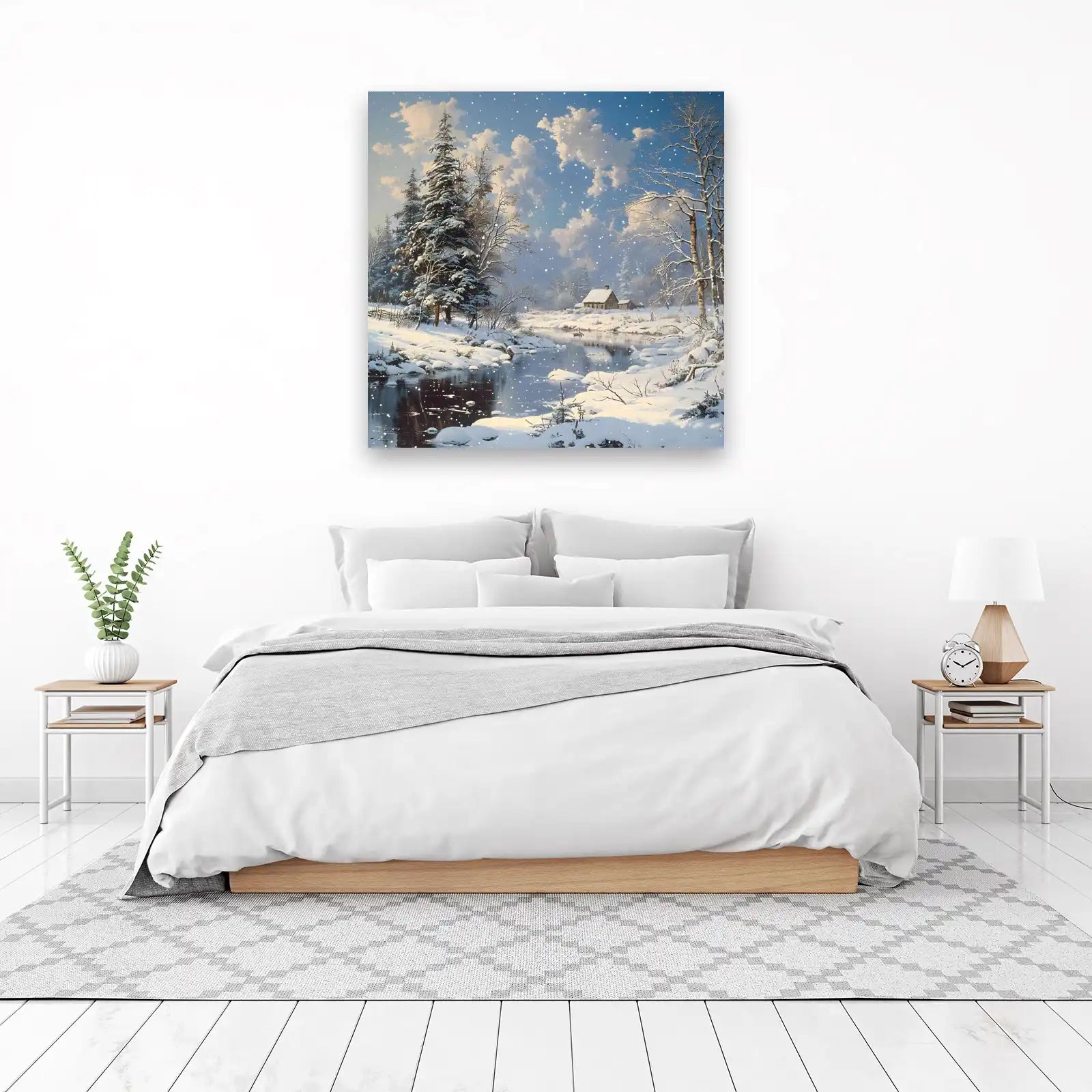 Cozy Winter Cabin Serenity Wall Art