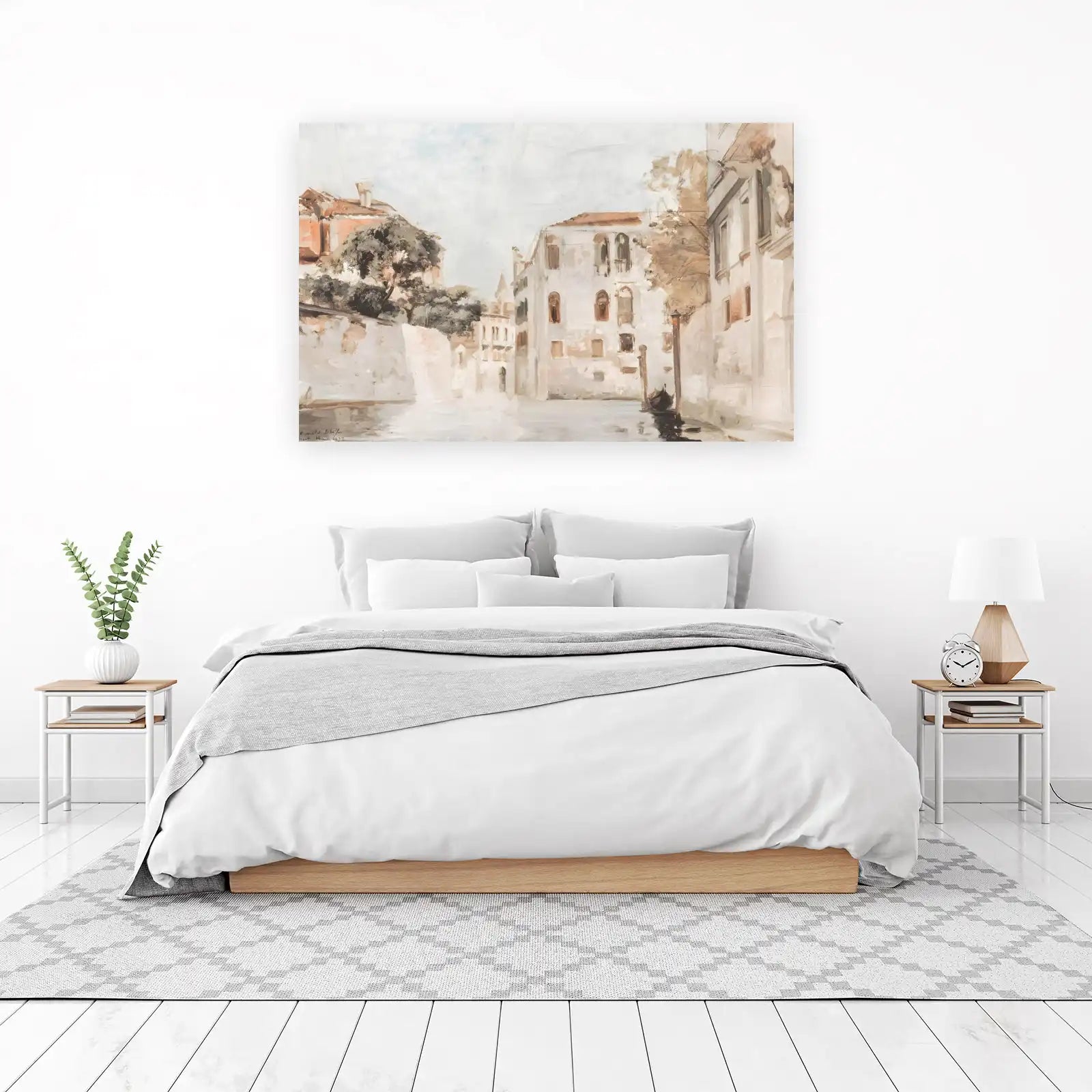 Venetian Canal Scene Watercolor Wall Art