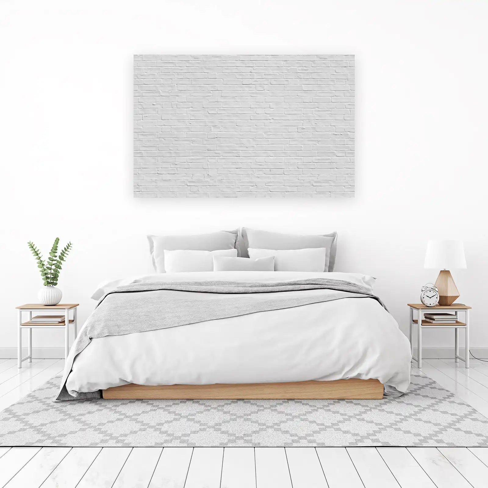 Modern White Brick Textured Wall Art