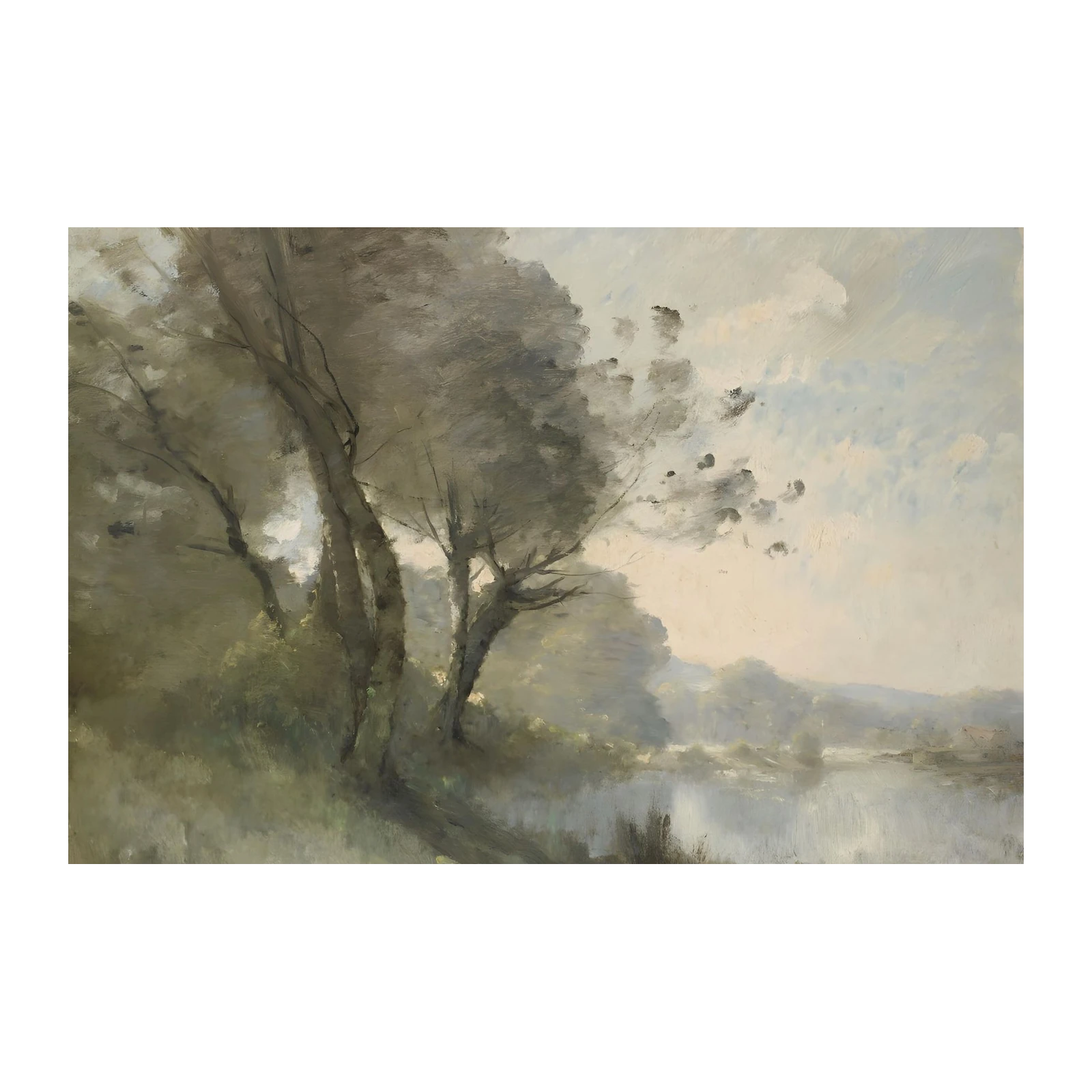 Serene Riverside Trees Wall Art