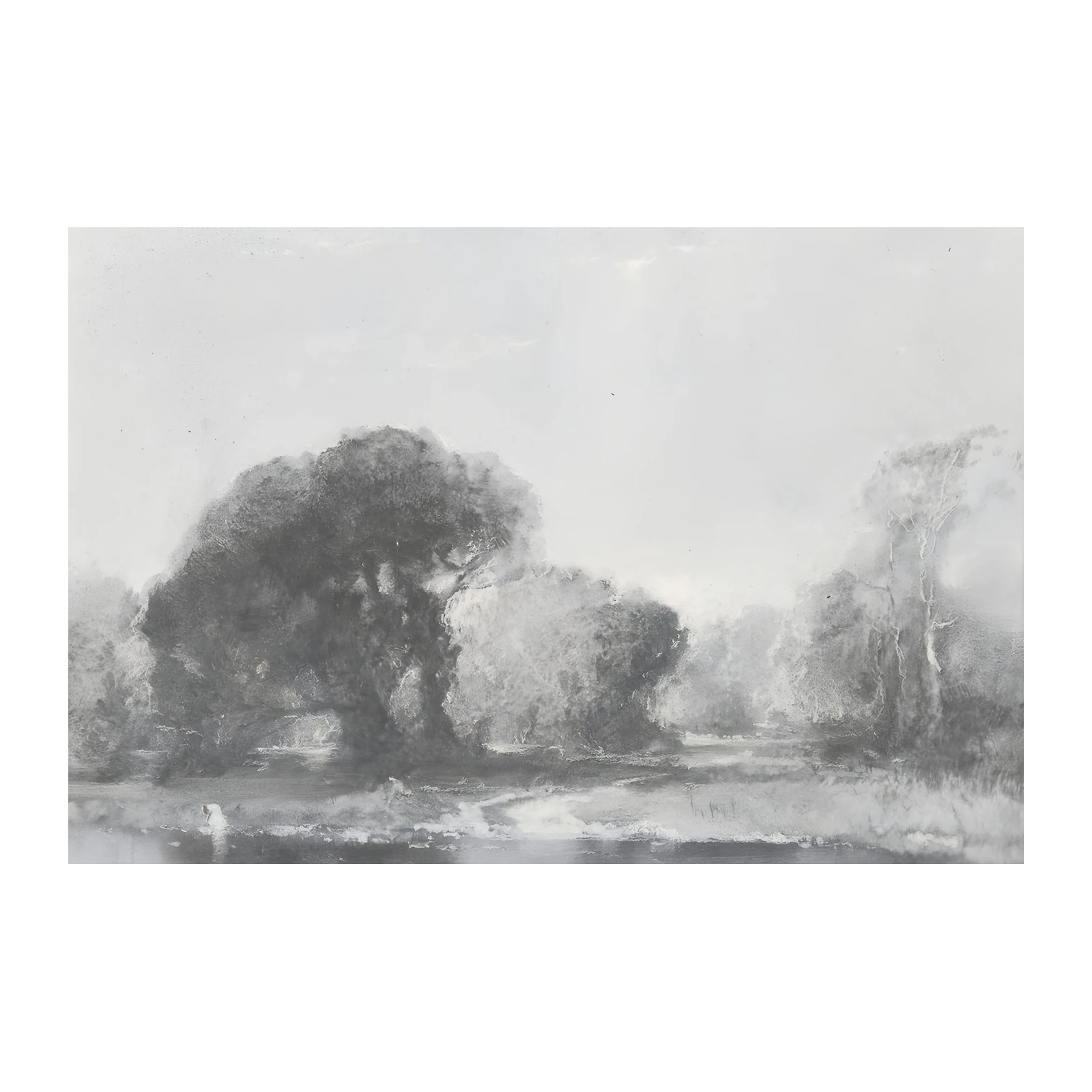 Monochromatic Landscape Trees Wall Art