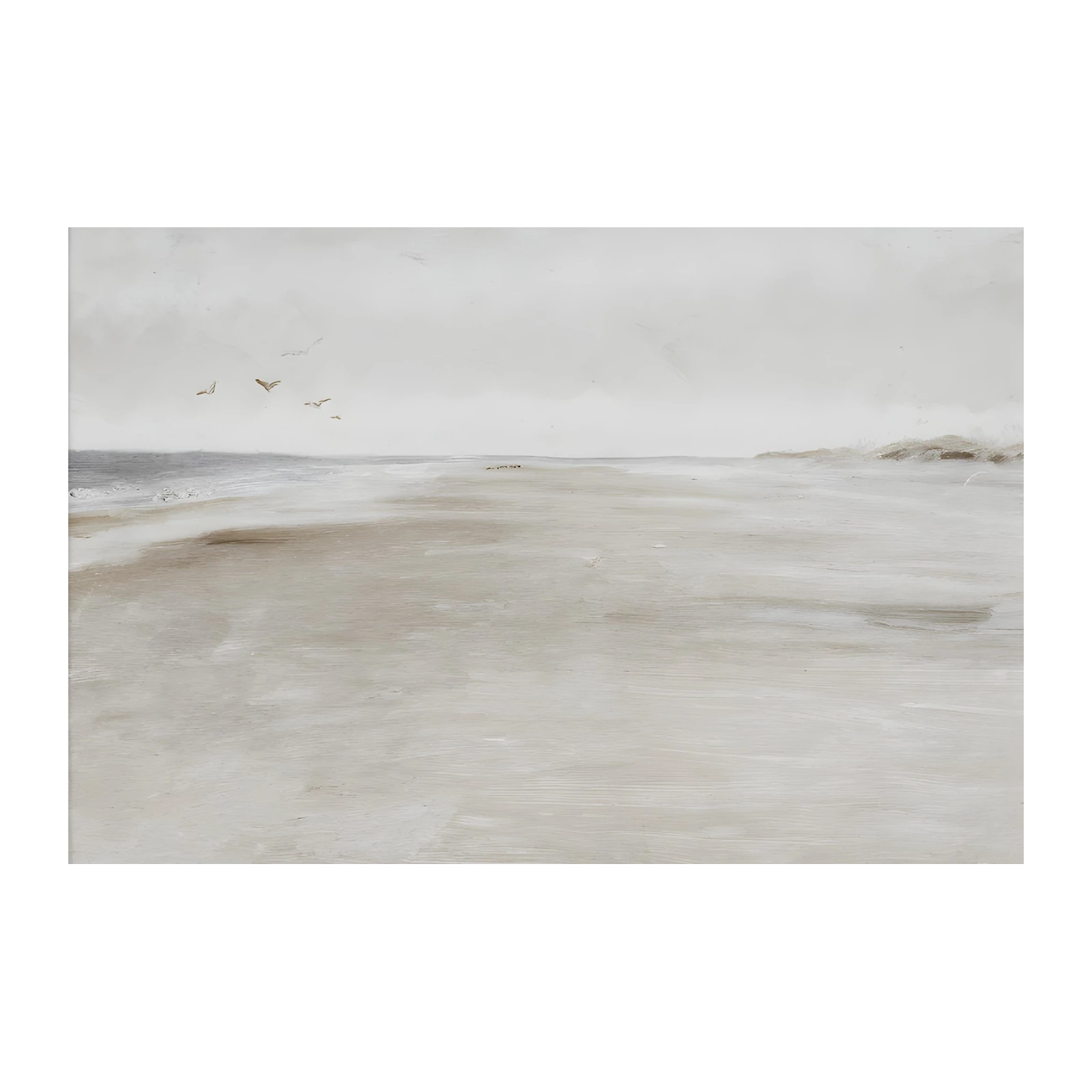 Serene Beach Landscape with Seagulls Wall Art