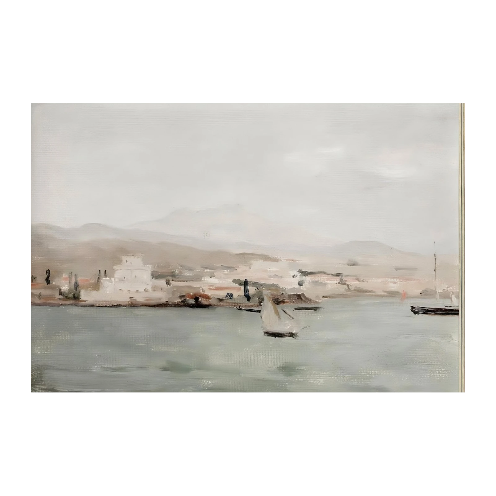 Serene Coastal Sailboat Landscape Wall Art