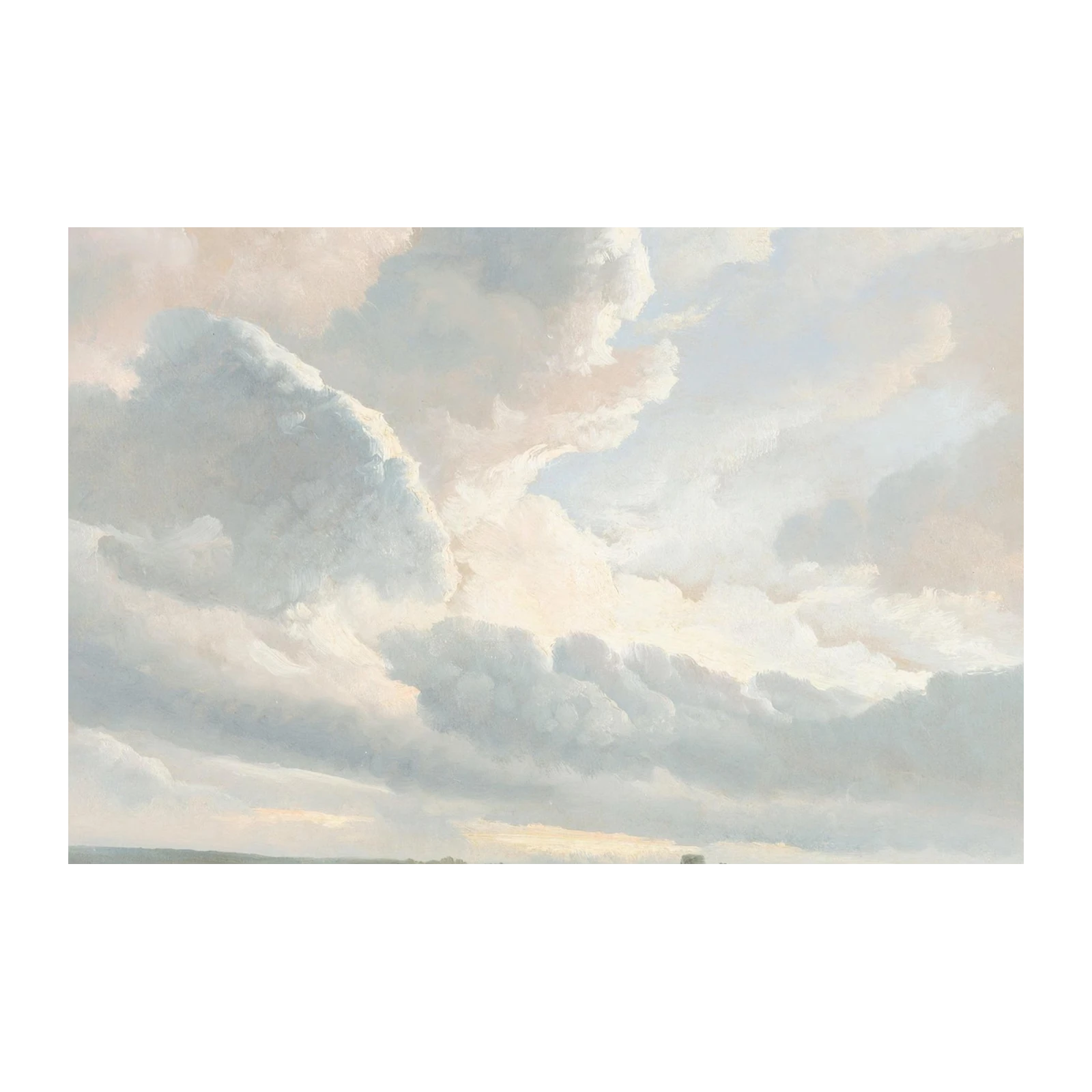 Serene Sky & Castle Landscape Wall Art
