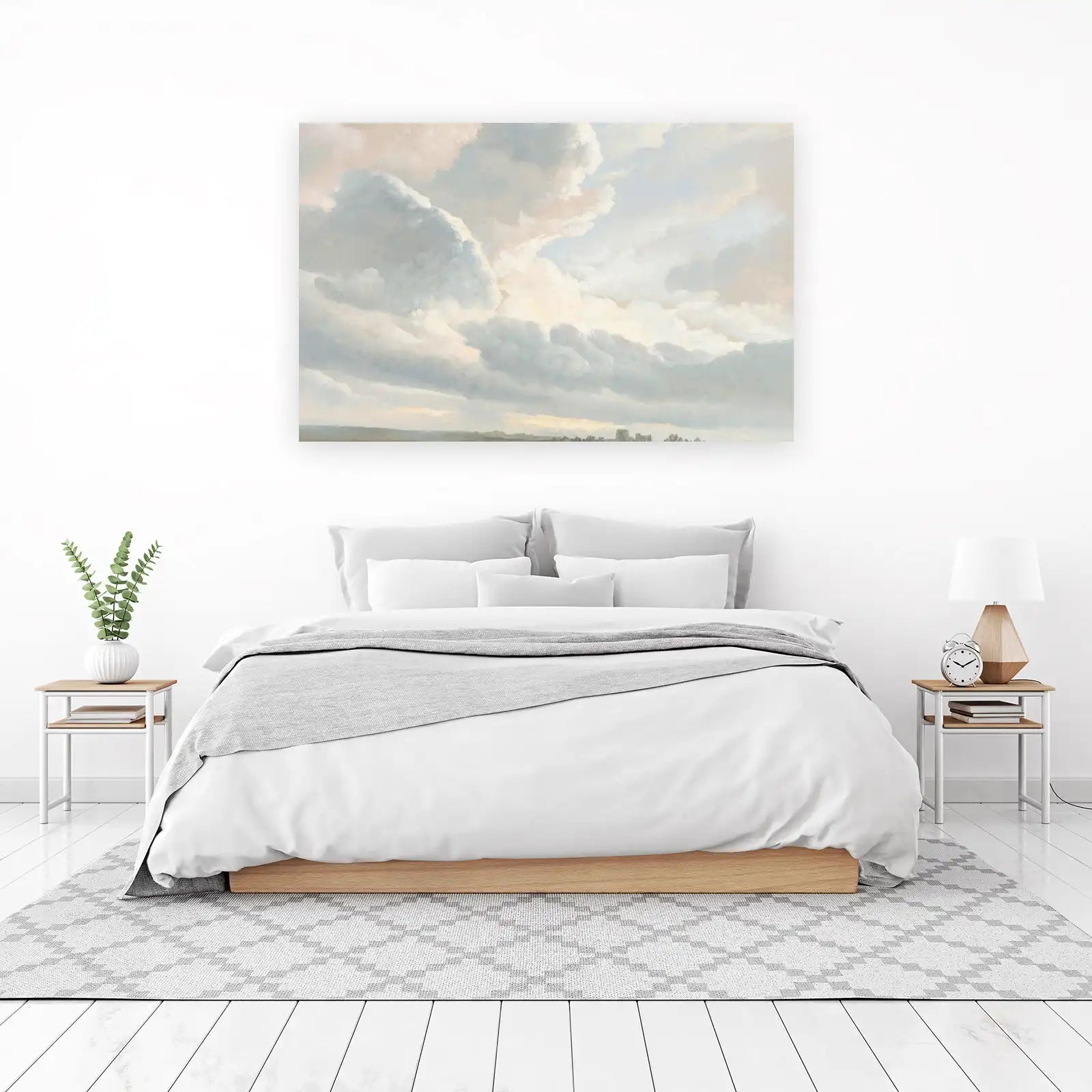 Serene Sky & Castle Landscape Wall Art