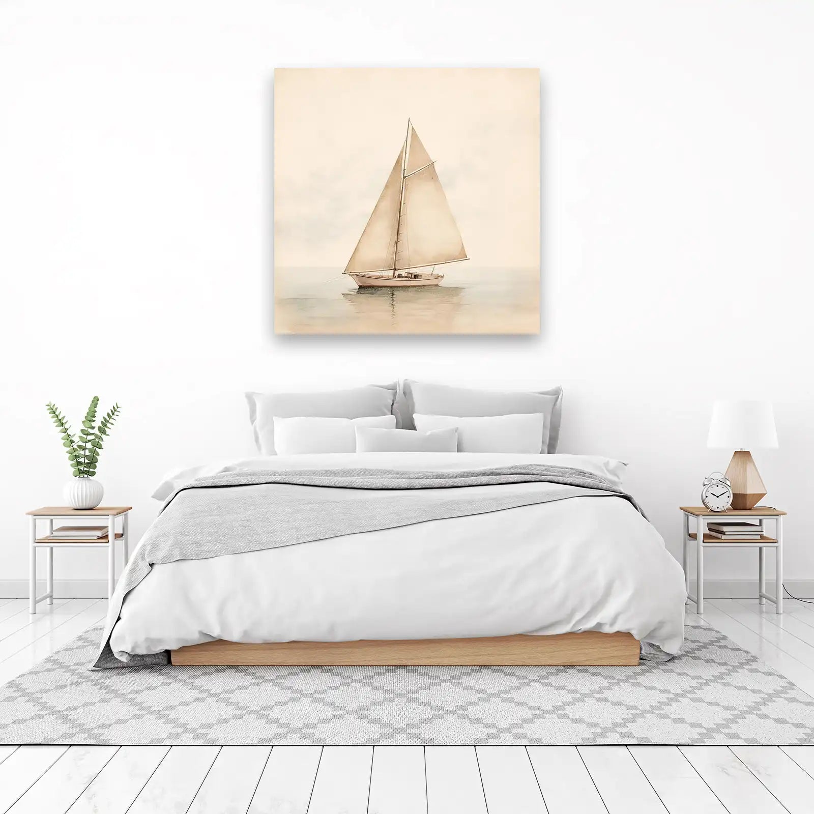 Serene Sailboat Nautical Vintage Wall Art