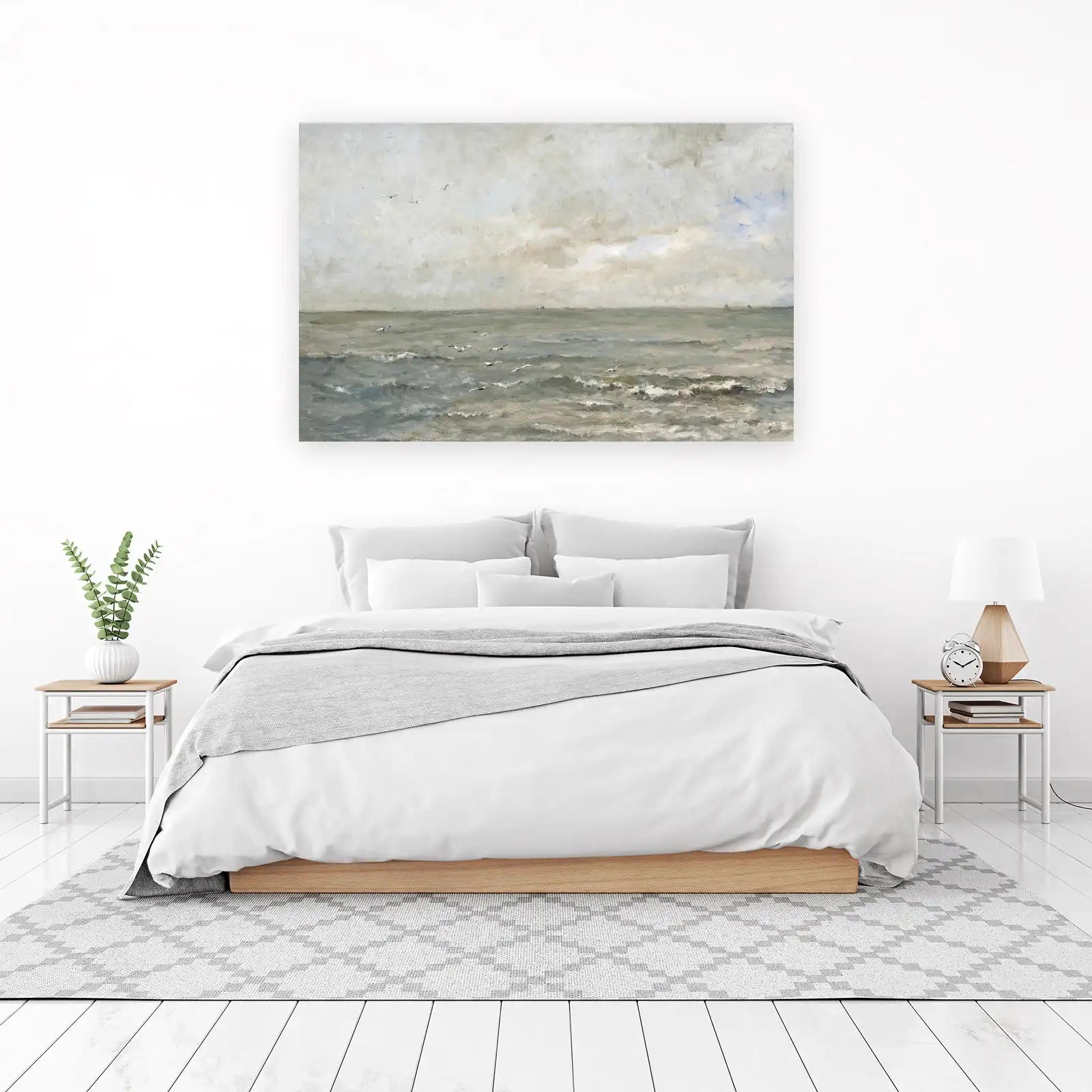 Seagulls Over Moody Ocean Wall Art