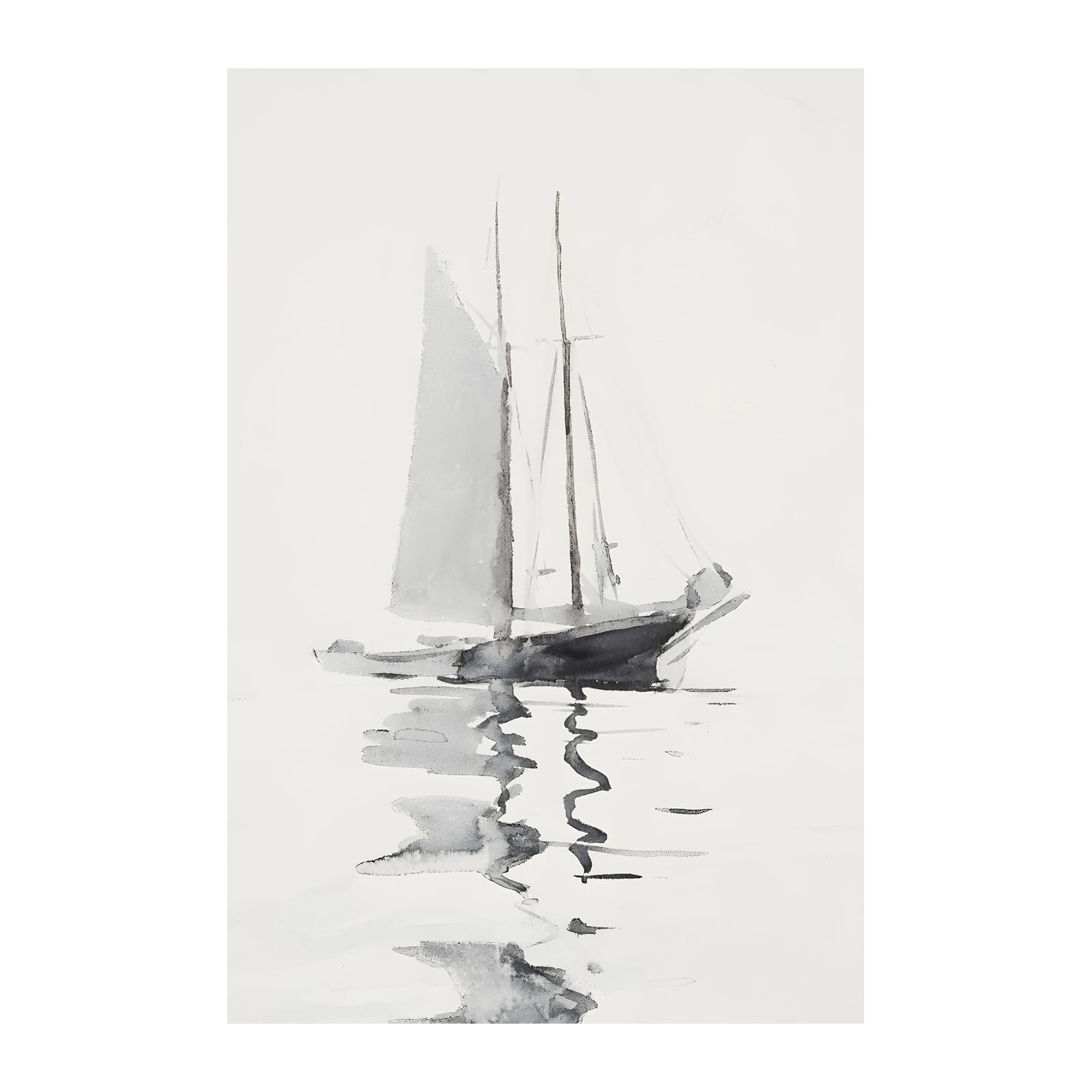 Serene Sailboat Reflection Wall Art