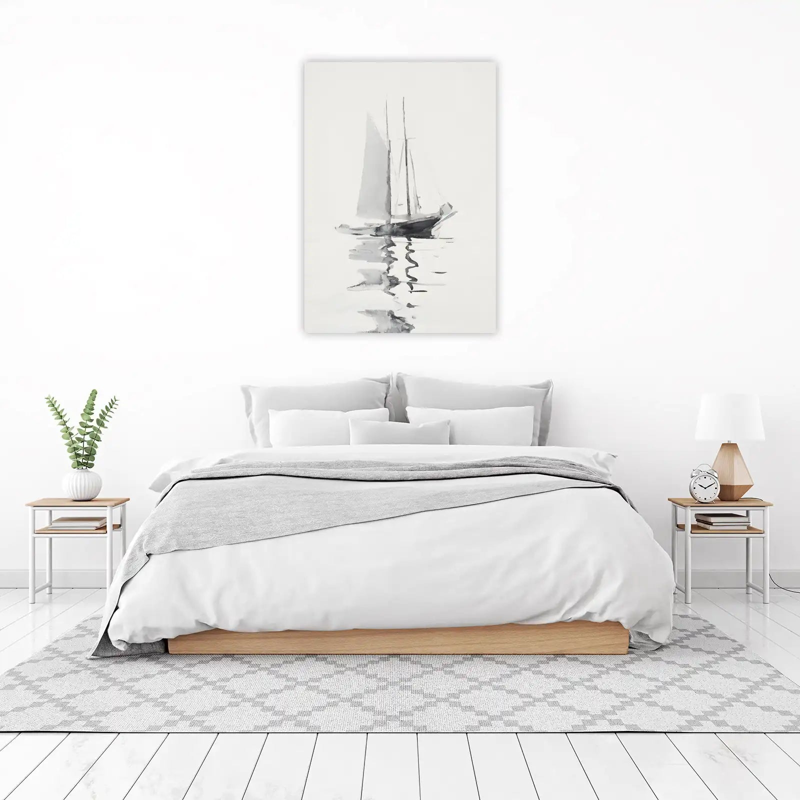 Serene Sailboat Reflection Wall Art
