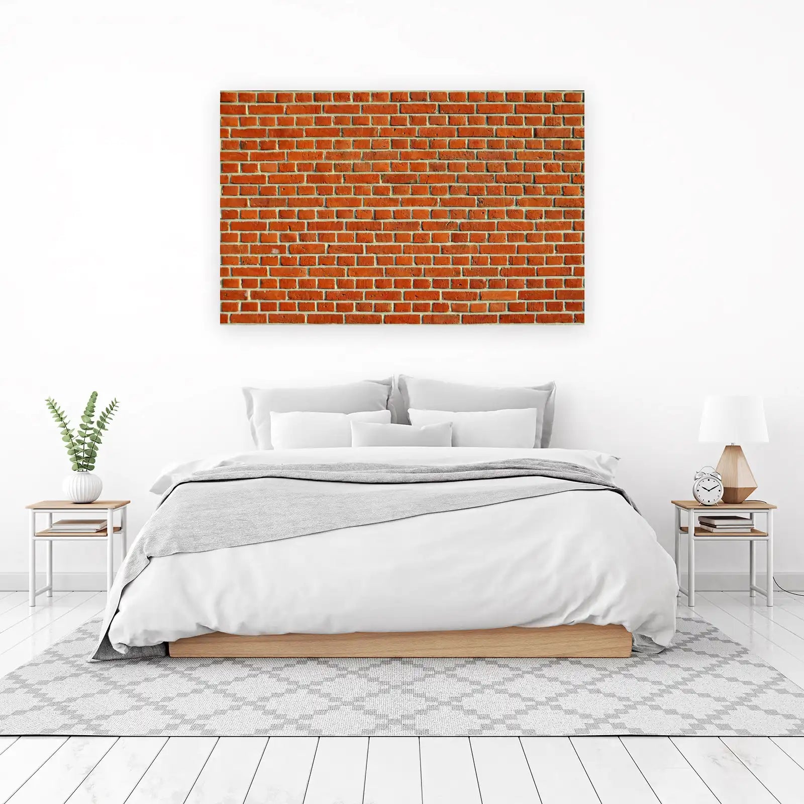Rustic Red Brick Wall Texture Wall Art