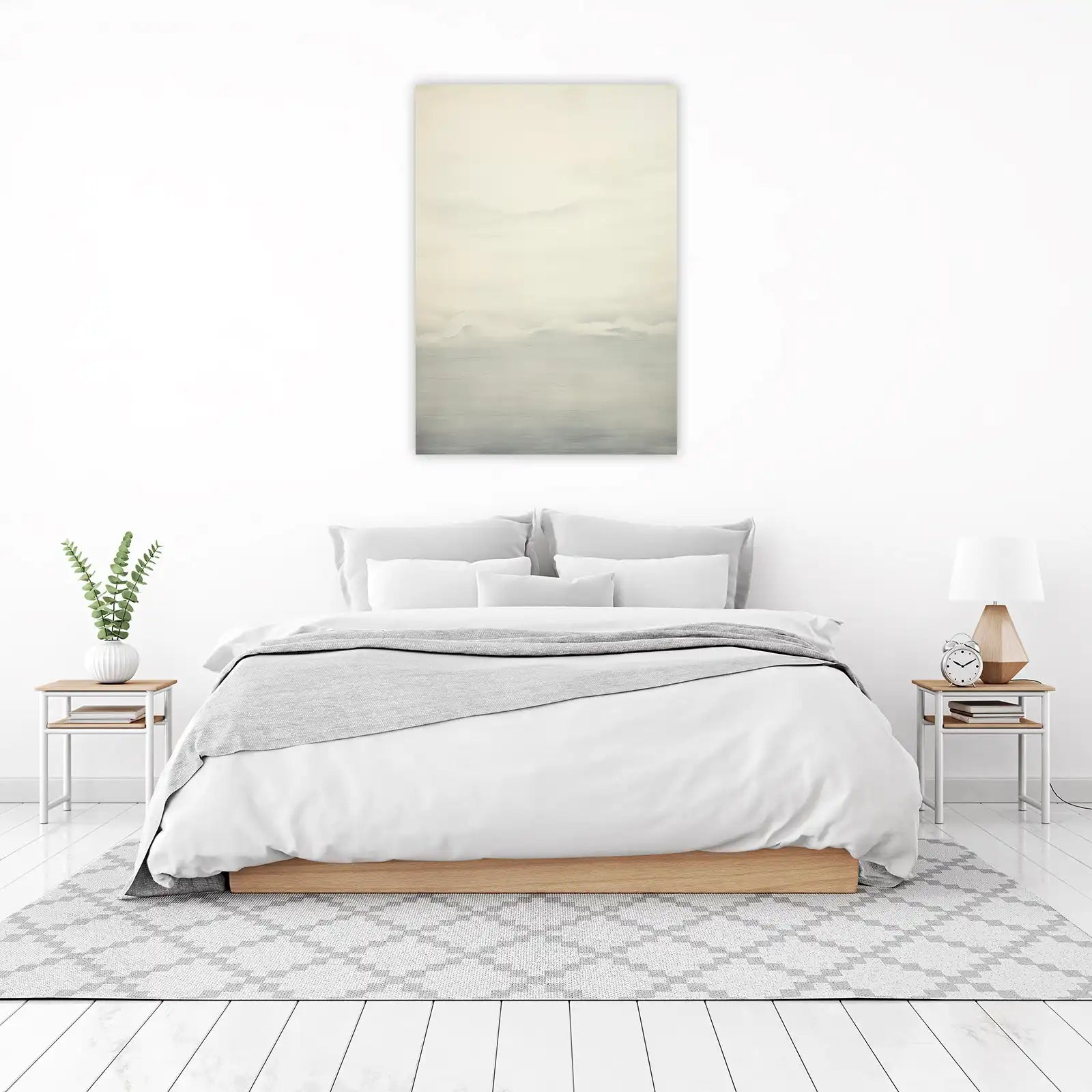 Misty Horizon Landscape Minimalist Wall Art