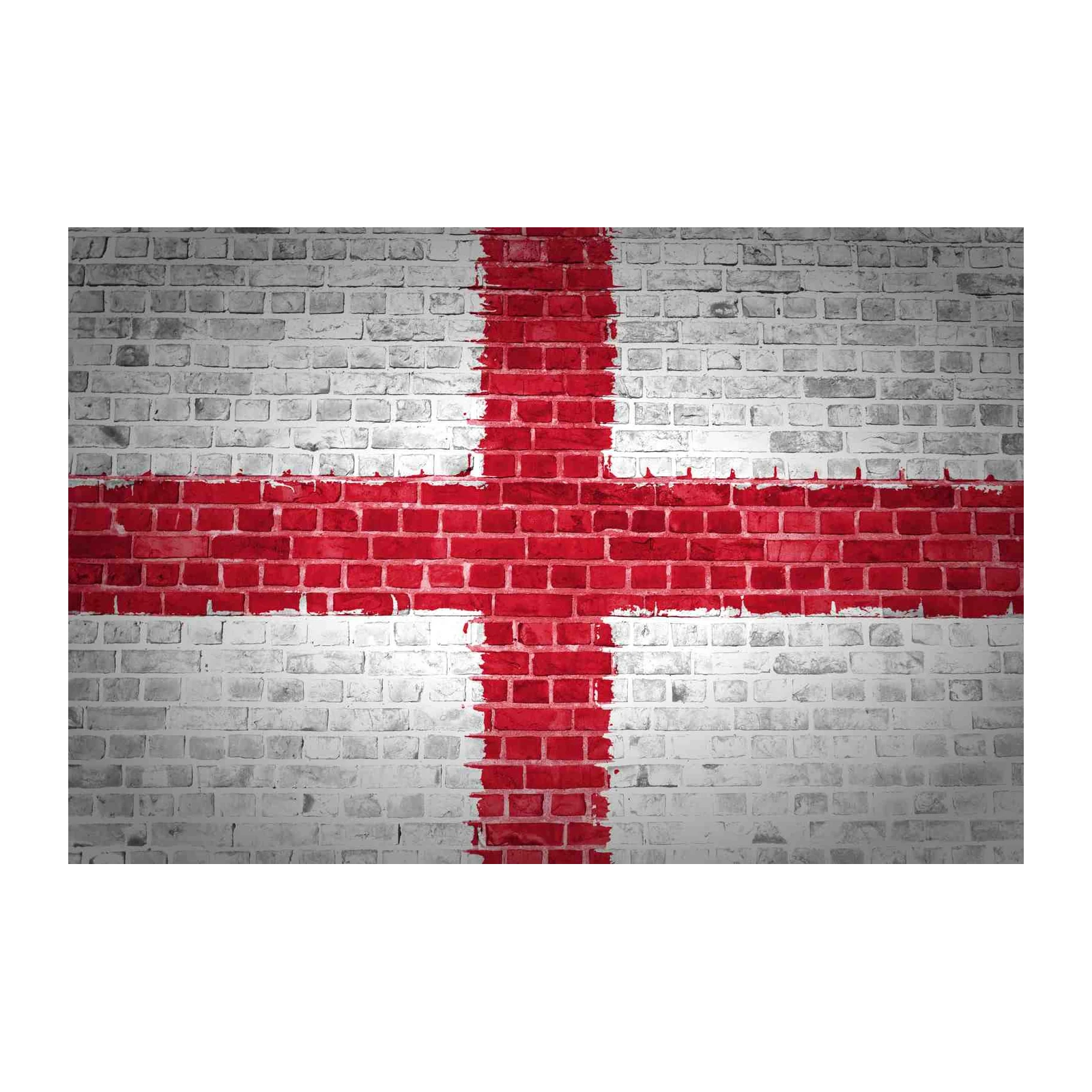 Striking St. George's Cross Brick Wall Wall Art