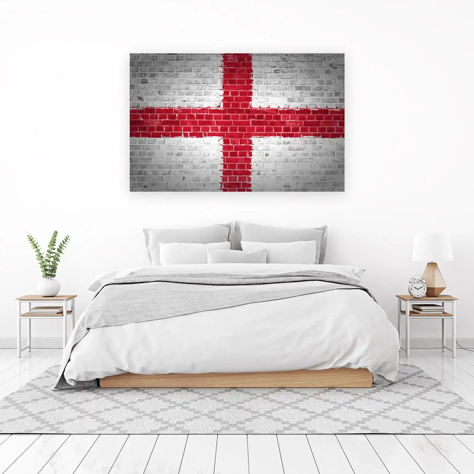 Striking St. George's Cross Brick Wall Wall Art