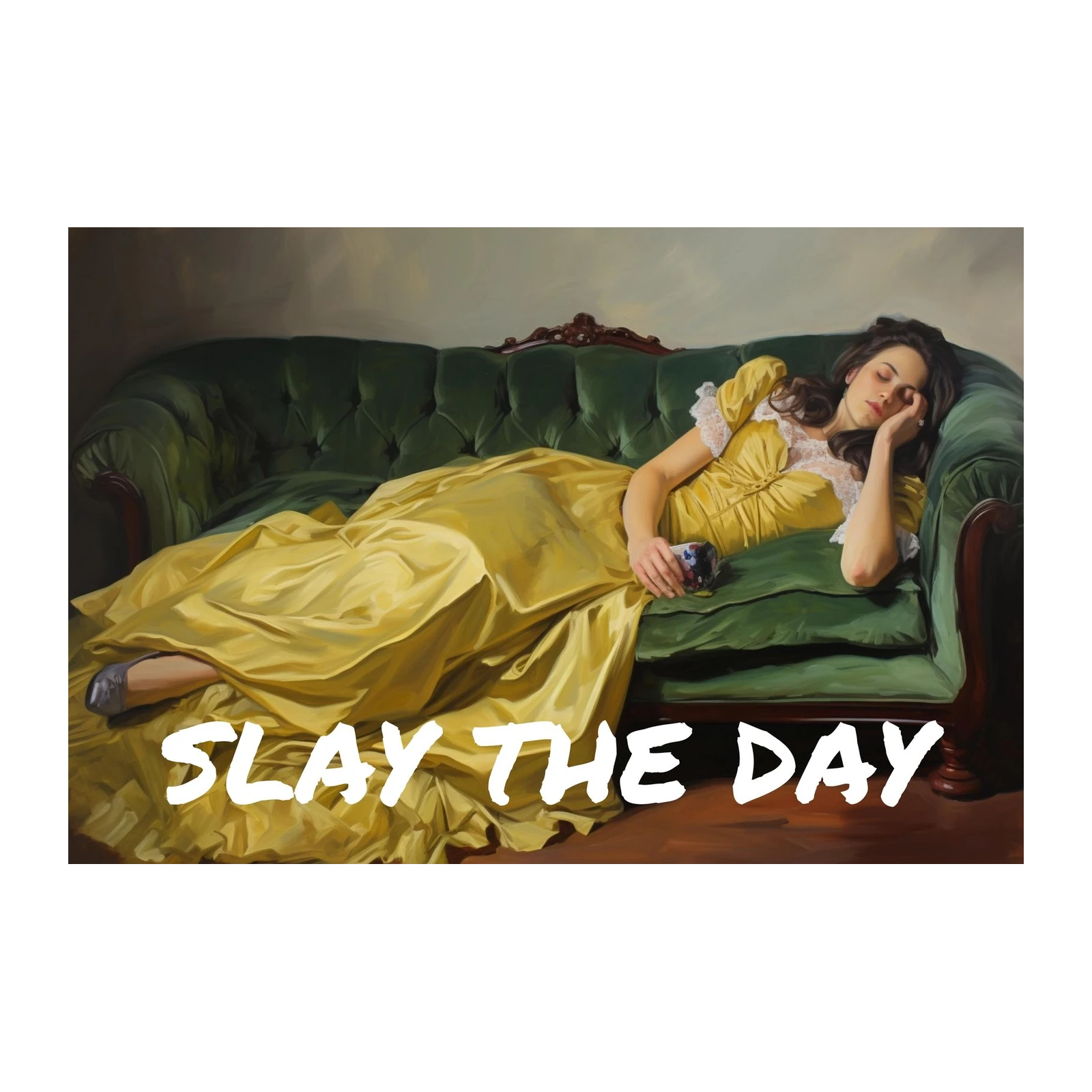 Victorian Slumber Yellow Dress Wall Art