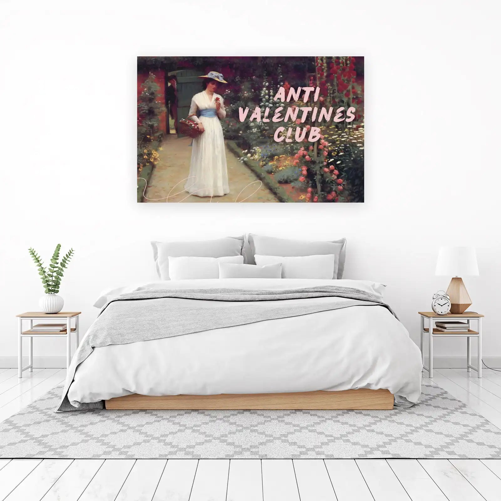 Victorian Garden Lady "Anti Valentines Club" Wall Art