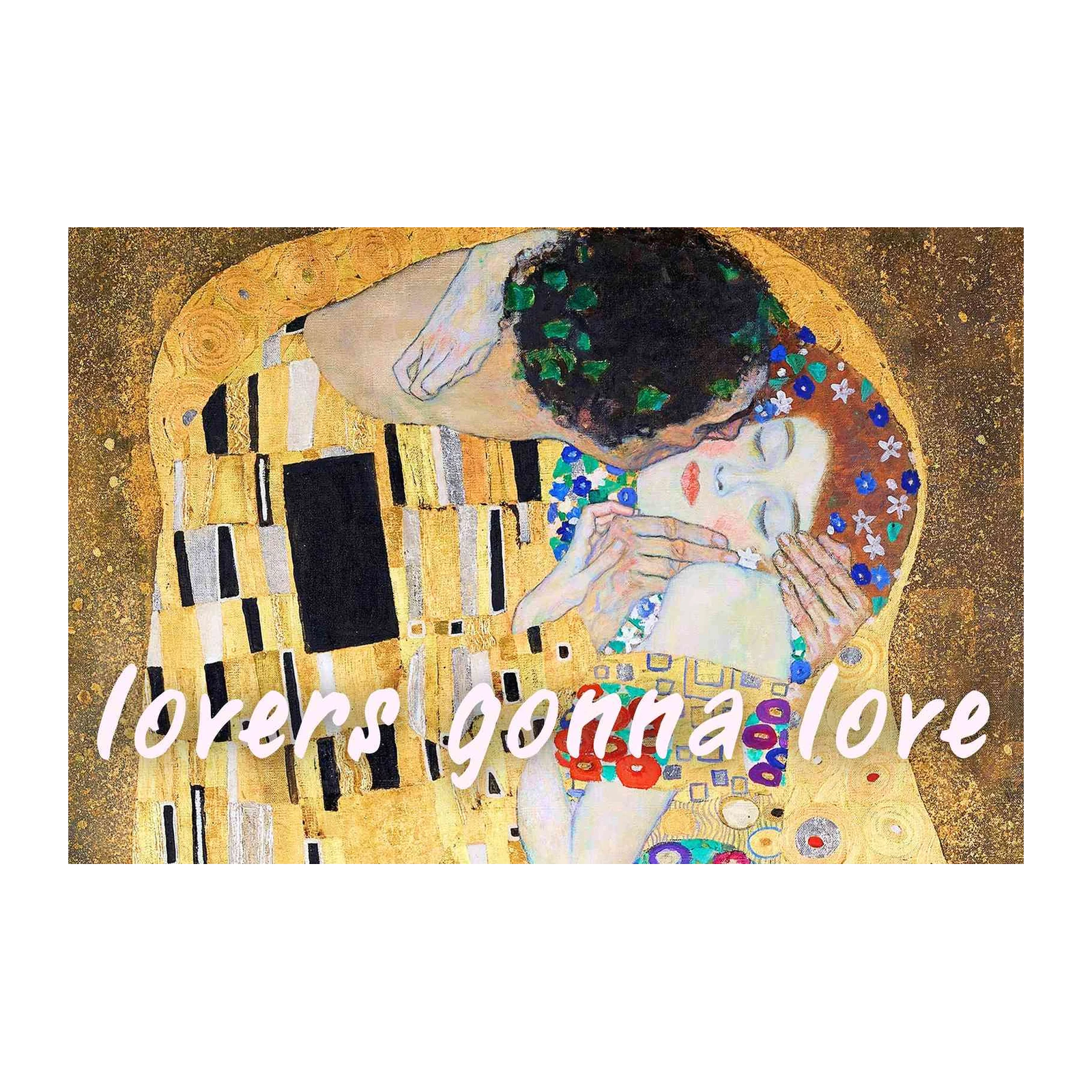 Gustav Klimt The Kiss Gold Wall Art