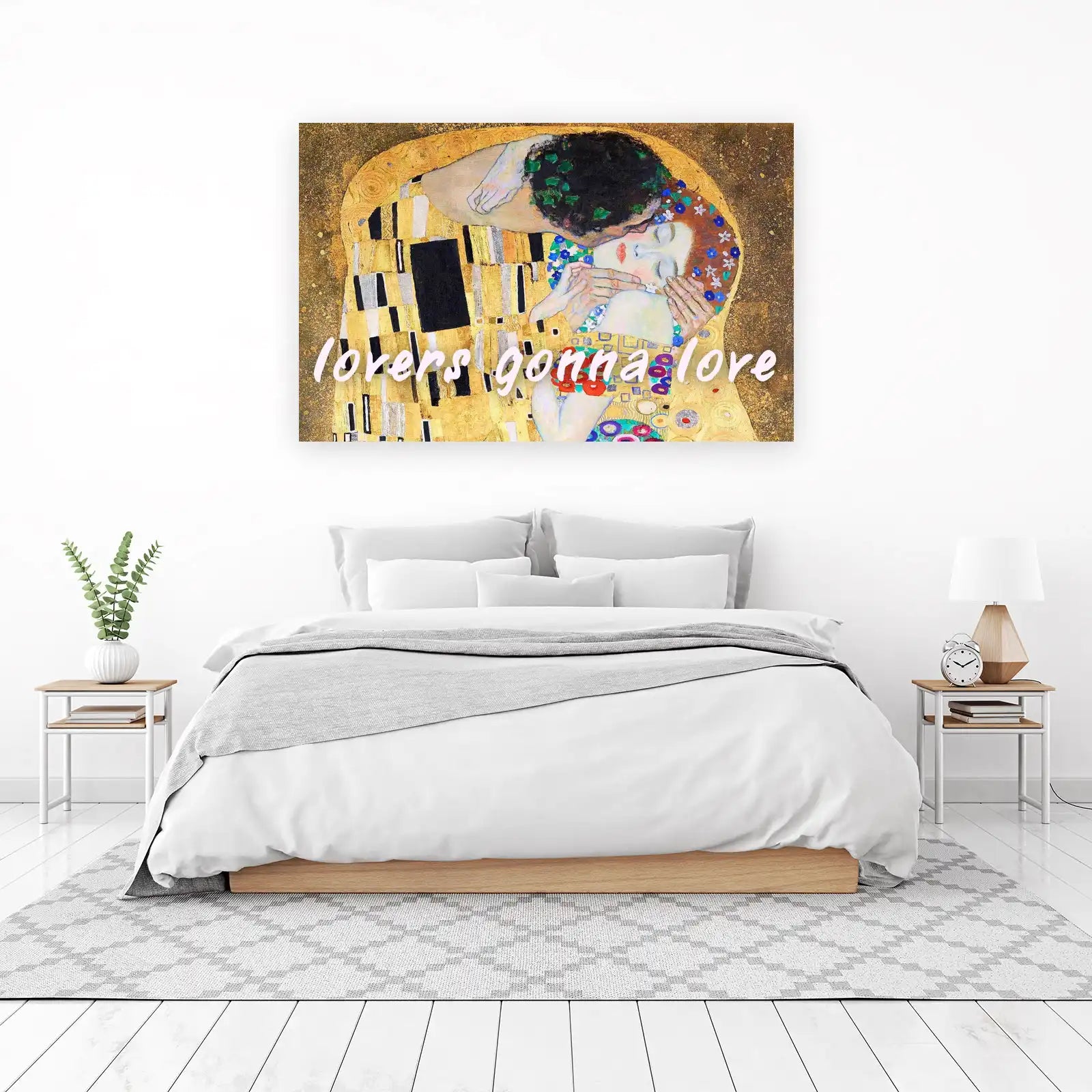 Gustav Klimt The Kiss Gold Wall Art