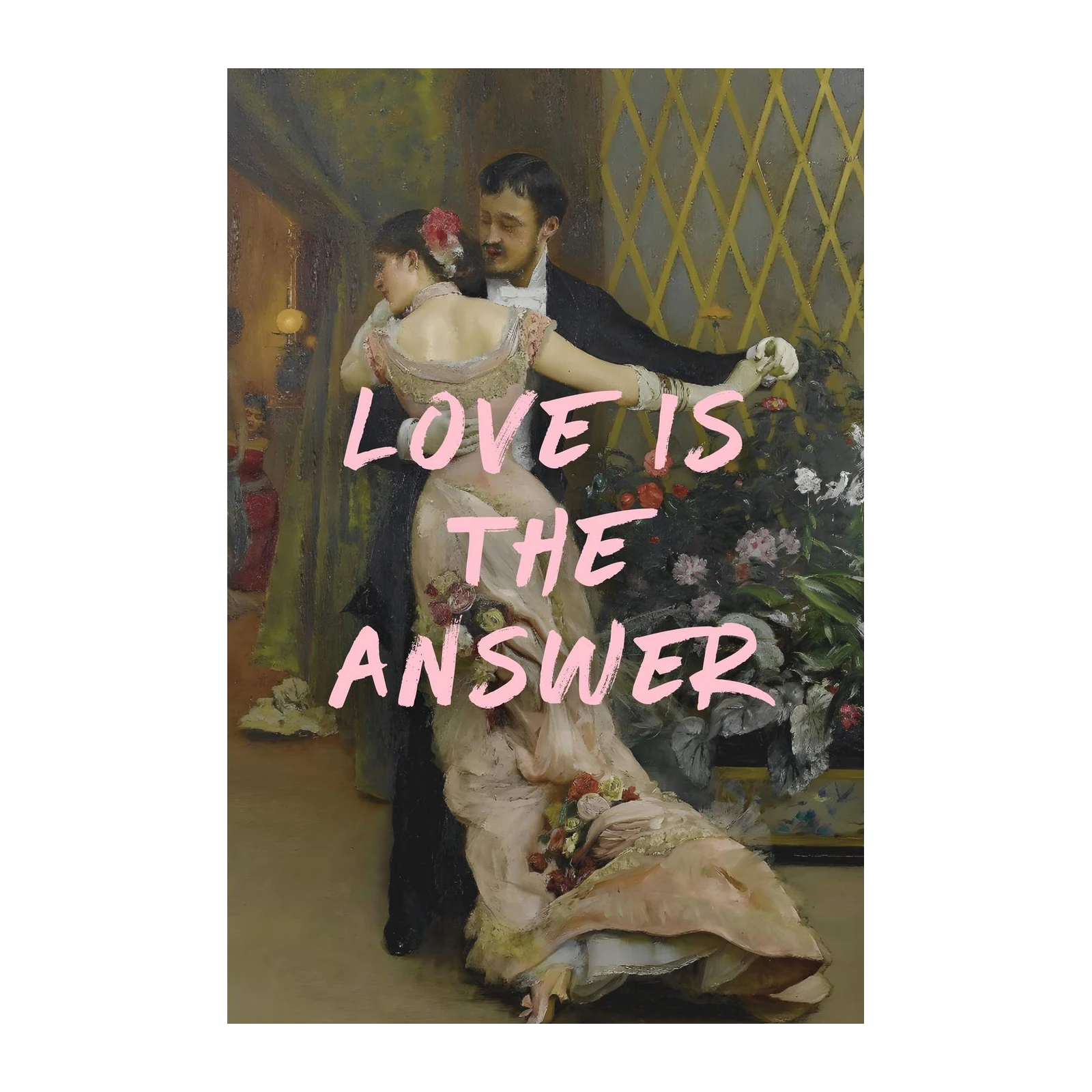 Romantic Couple "Love Is The Answer" Wall Art