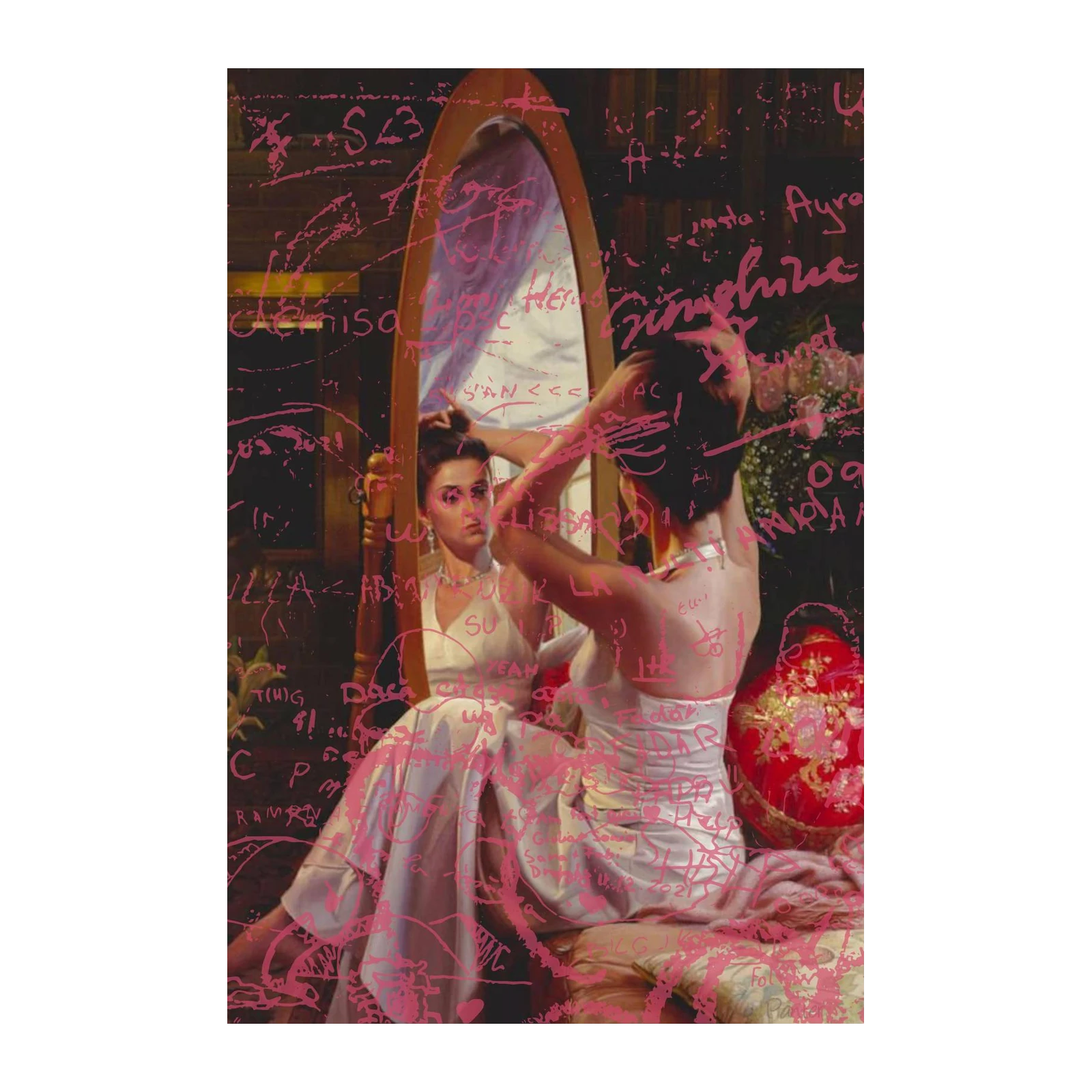 Elegant Lady Reflection Modern Art Wall Art