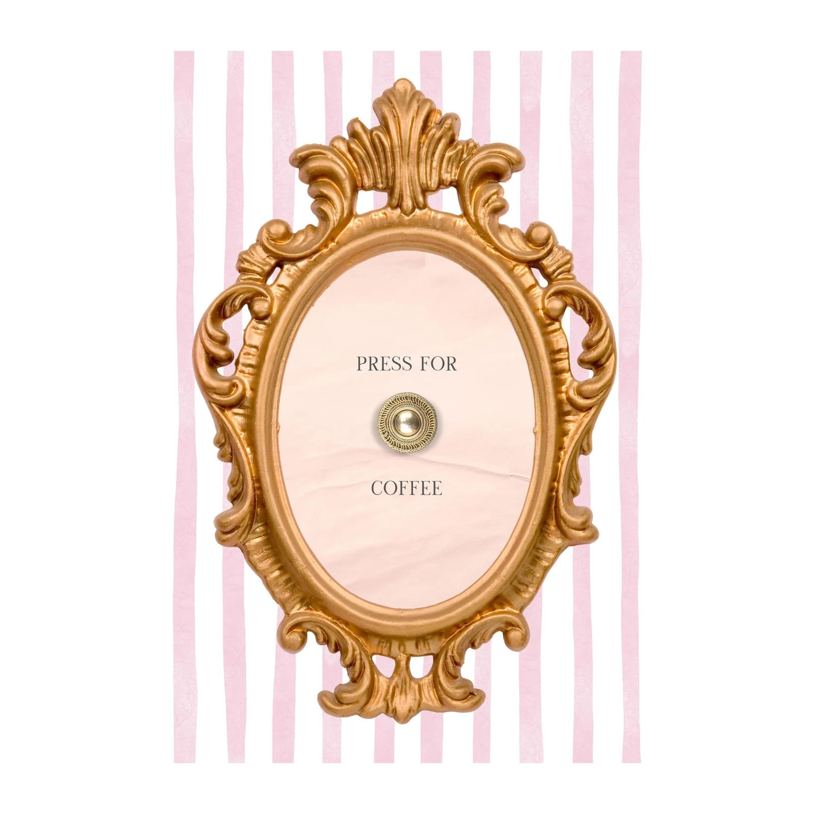 Elegant Gold "Press for Coffee" Wall Art