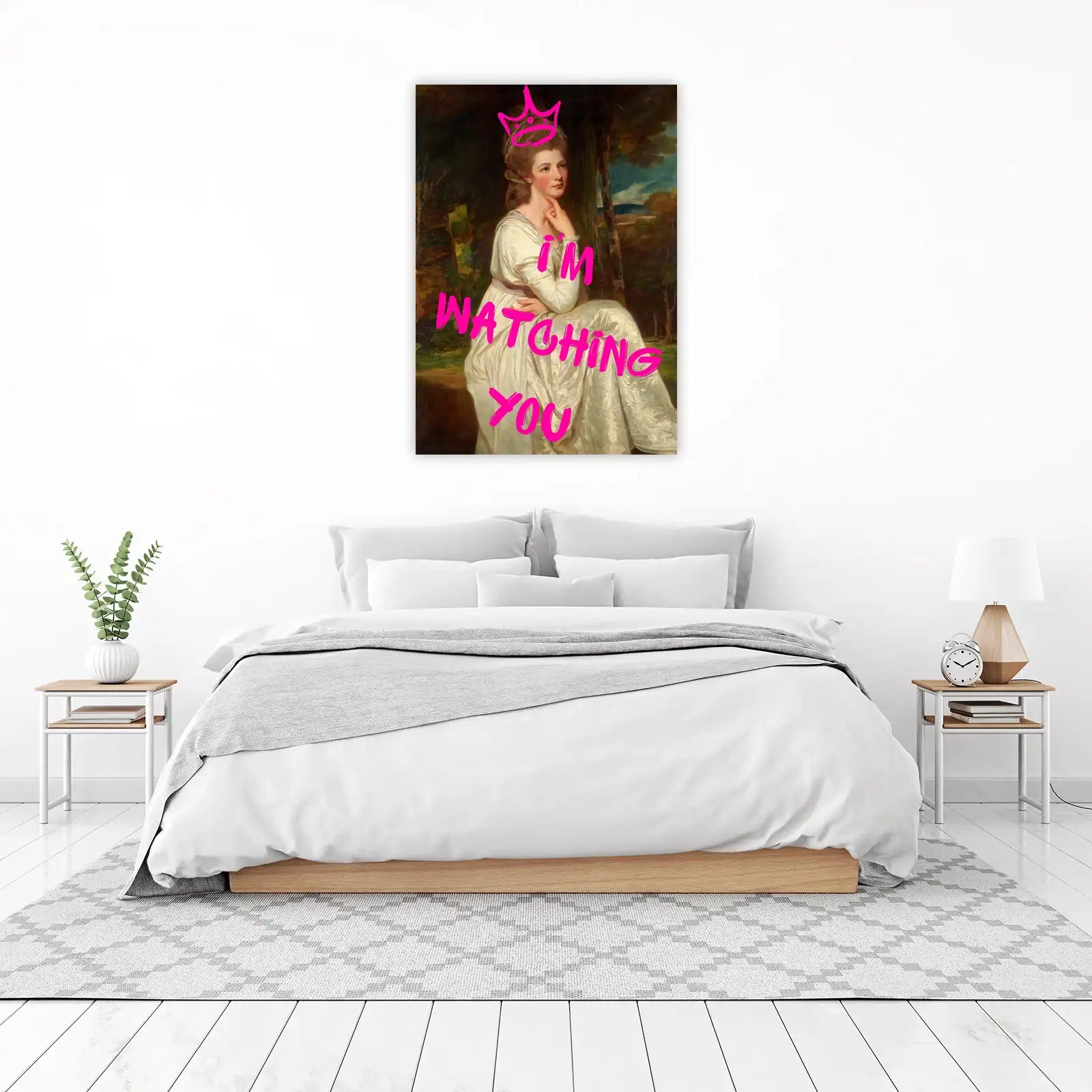 Regal Watcher Pink Crown Wall Art
