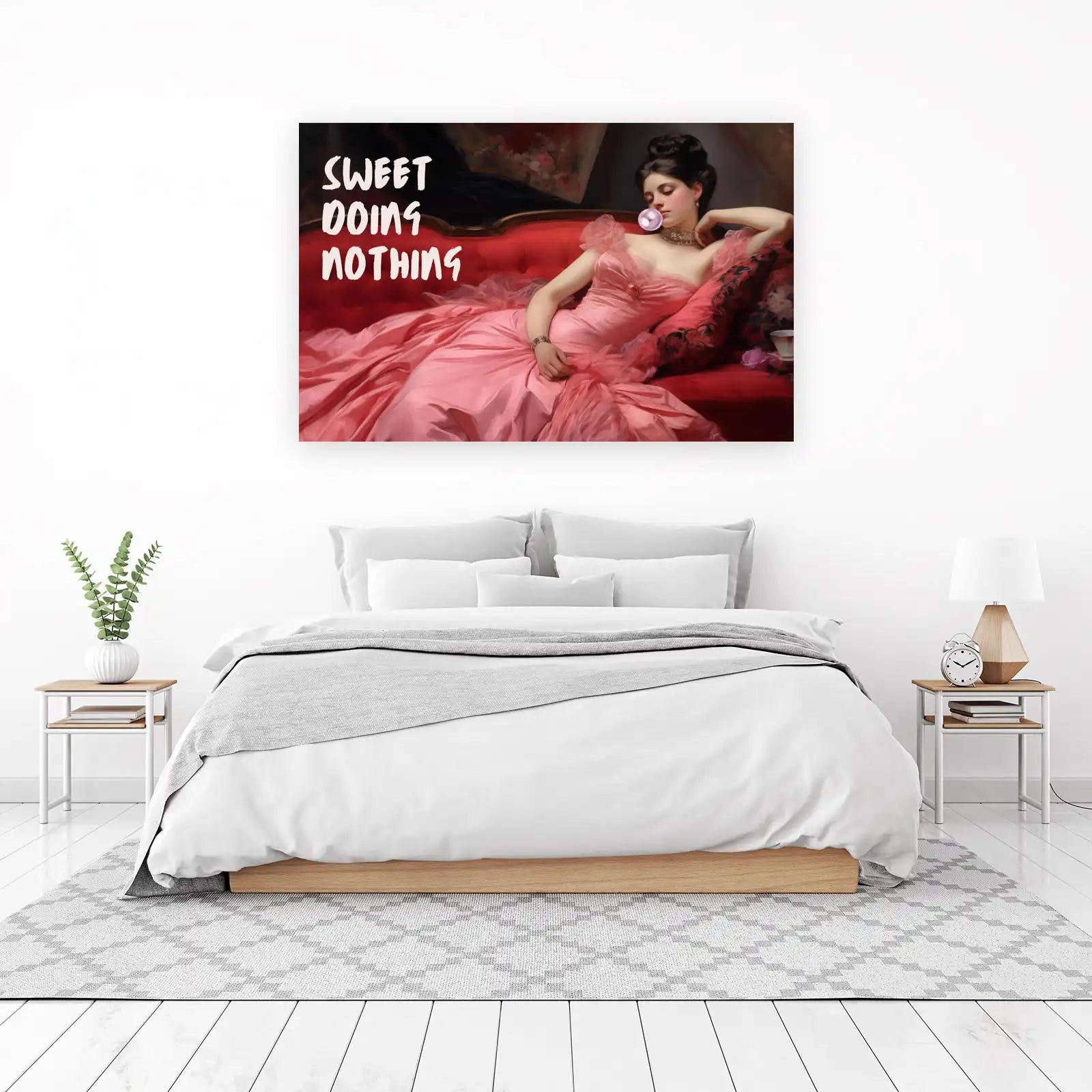 Vintage Lady Pink Bubblegum Wall Art
